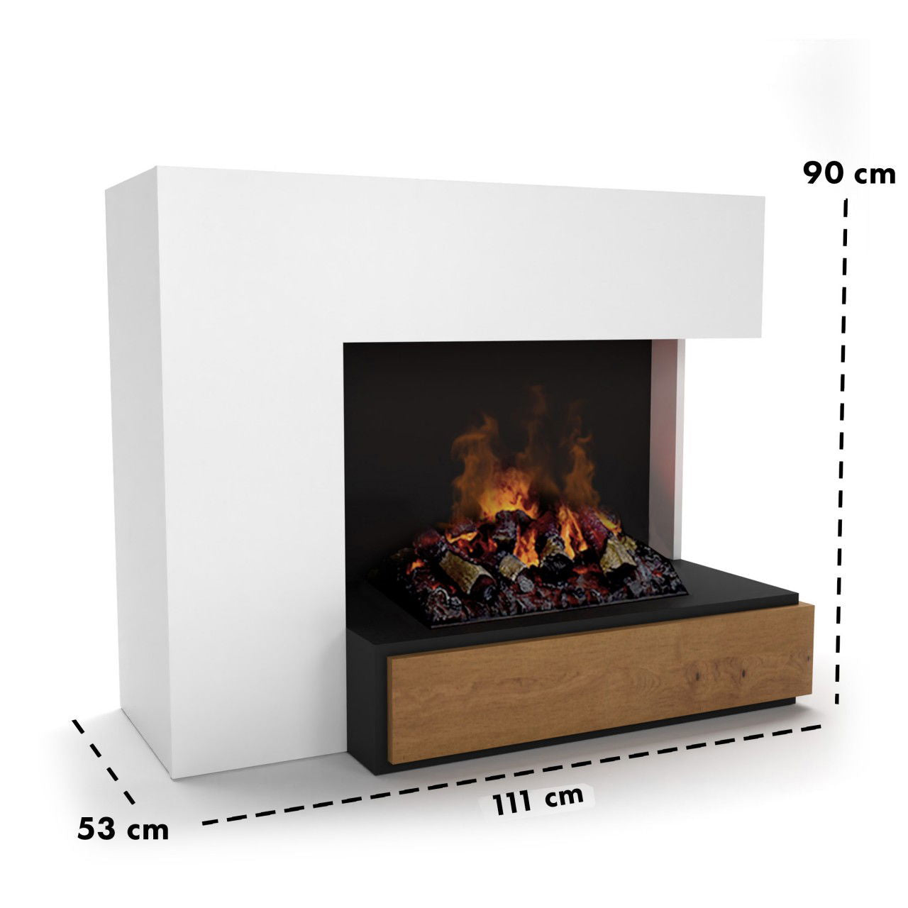 Glow Fire Planck Hoch Rechtssoffen Elektrokamin mit Wasserdampf