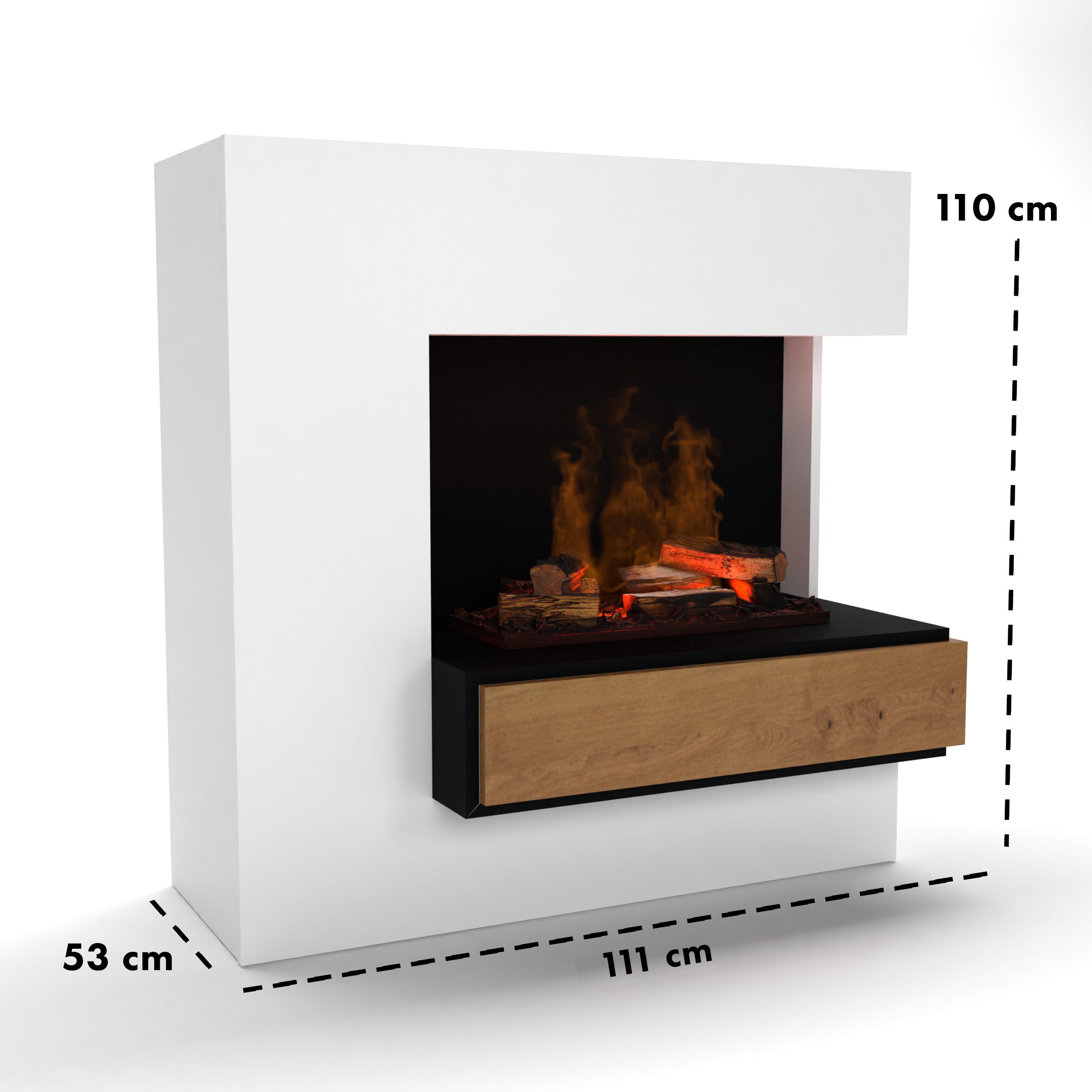 Glow Fire Planck Hoch Elektrokamin