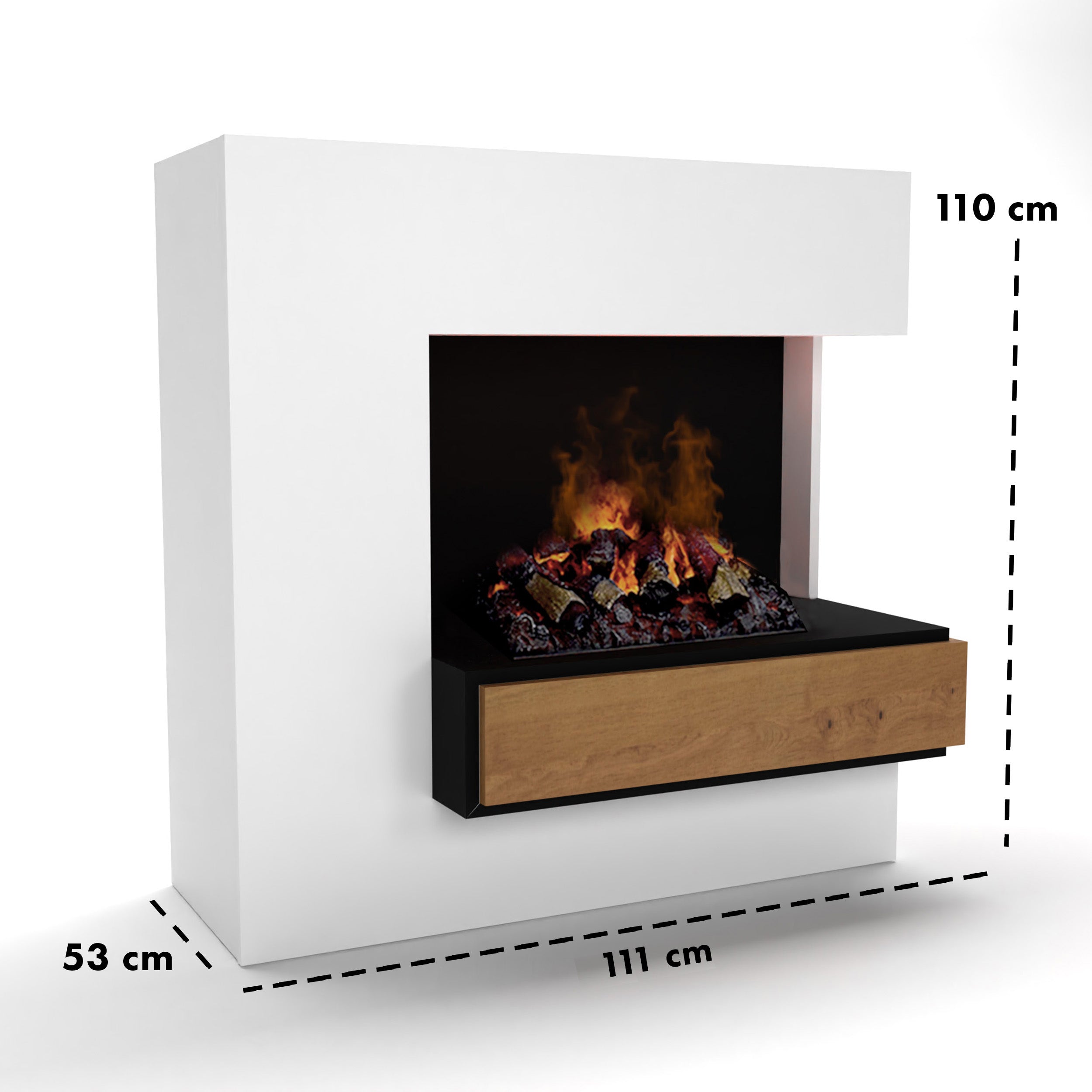 Glow Fire Planck Hoch Elektrokamin