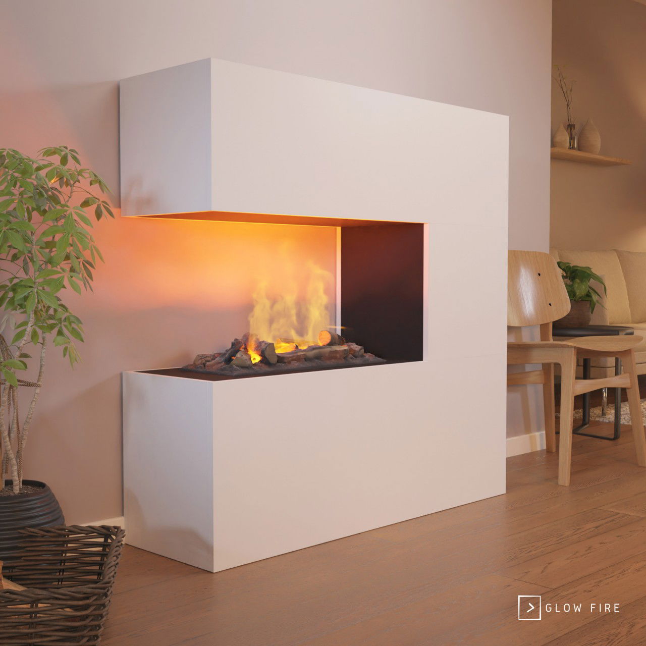 Glow Fire Schiller Weiß Elektrokamin mit Wasserdampf