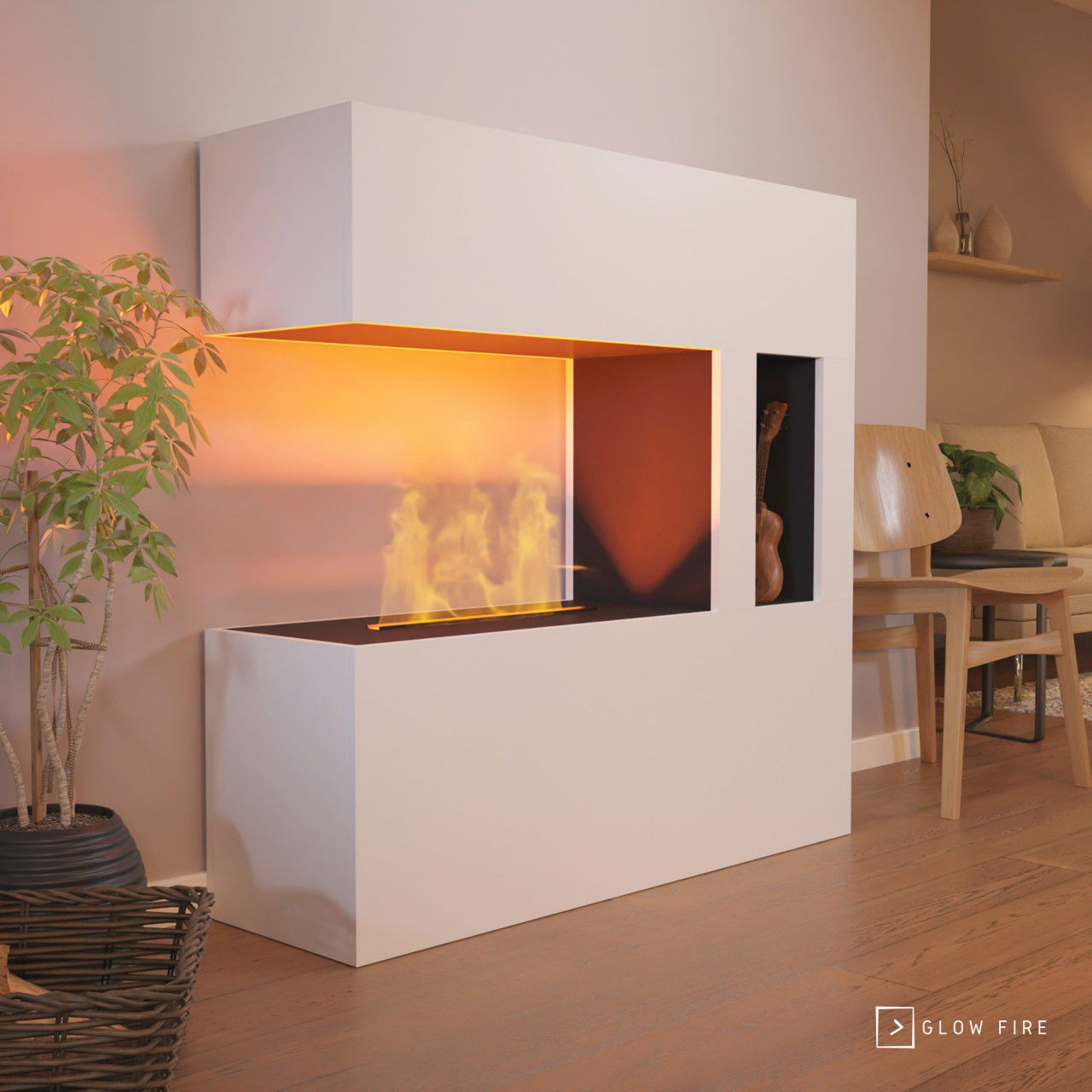 Glow Fire Schiller Pocket Elektrokamin Opti-Myst Cassette 500 ohne Holzdekoration