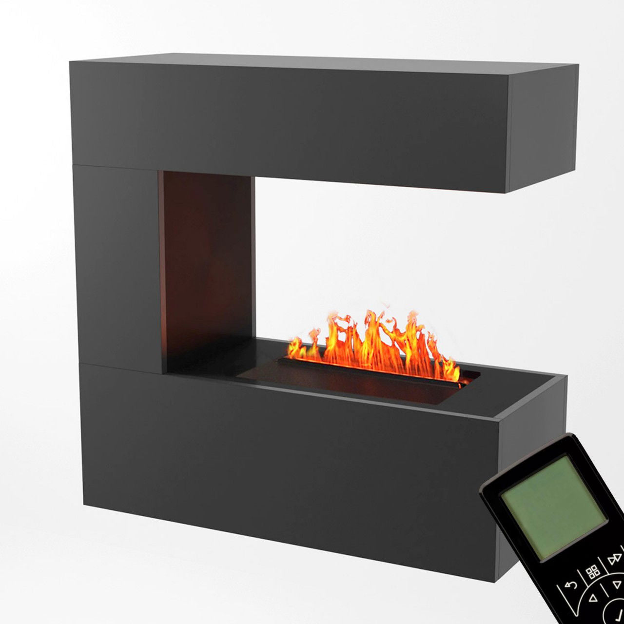 Glow Fire Schiller Hängekamin Grau Elektrokamin mit Wasserdampf