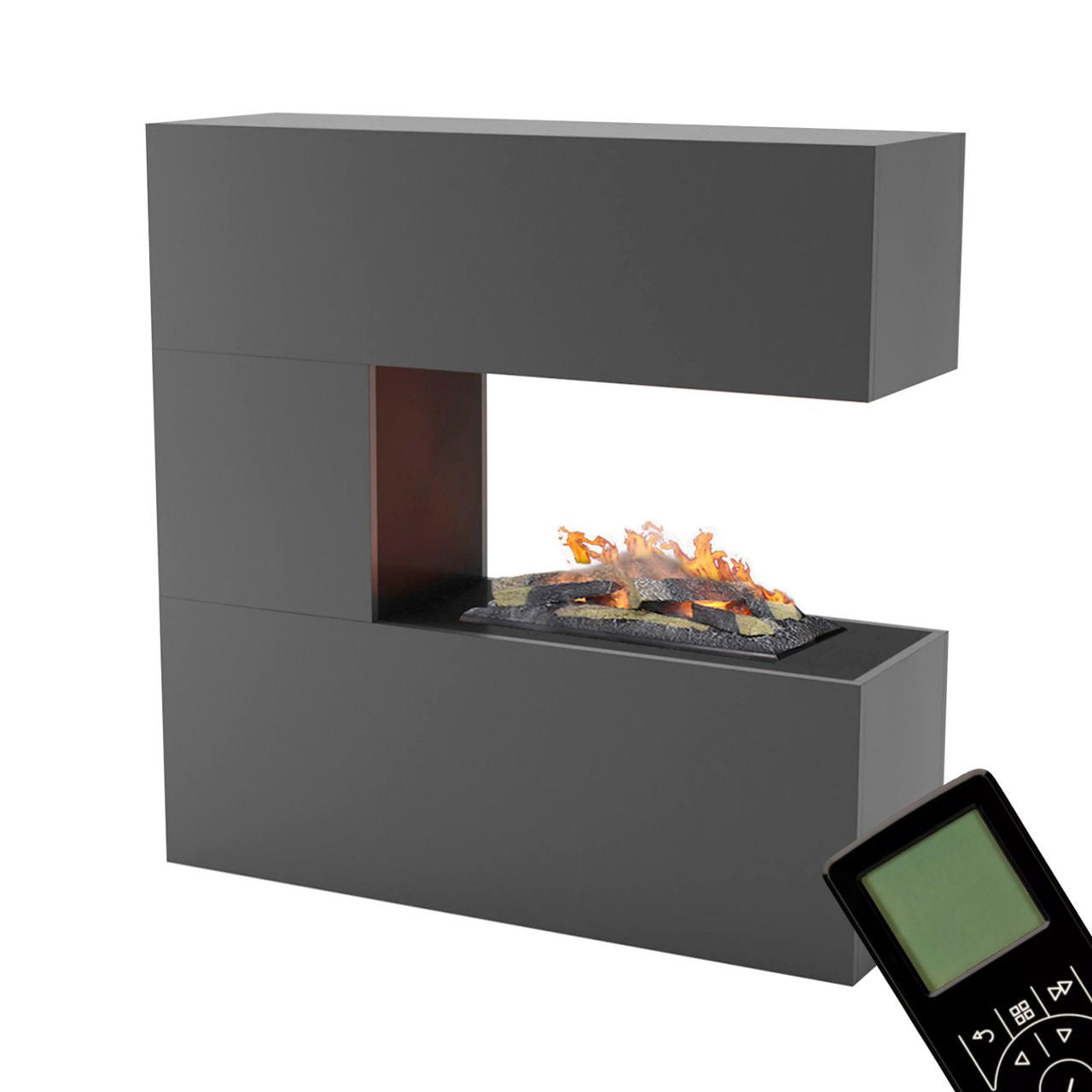 Glow Fire Schiller Grau Elektrokamin mit Wasserdampf