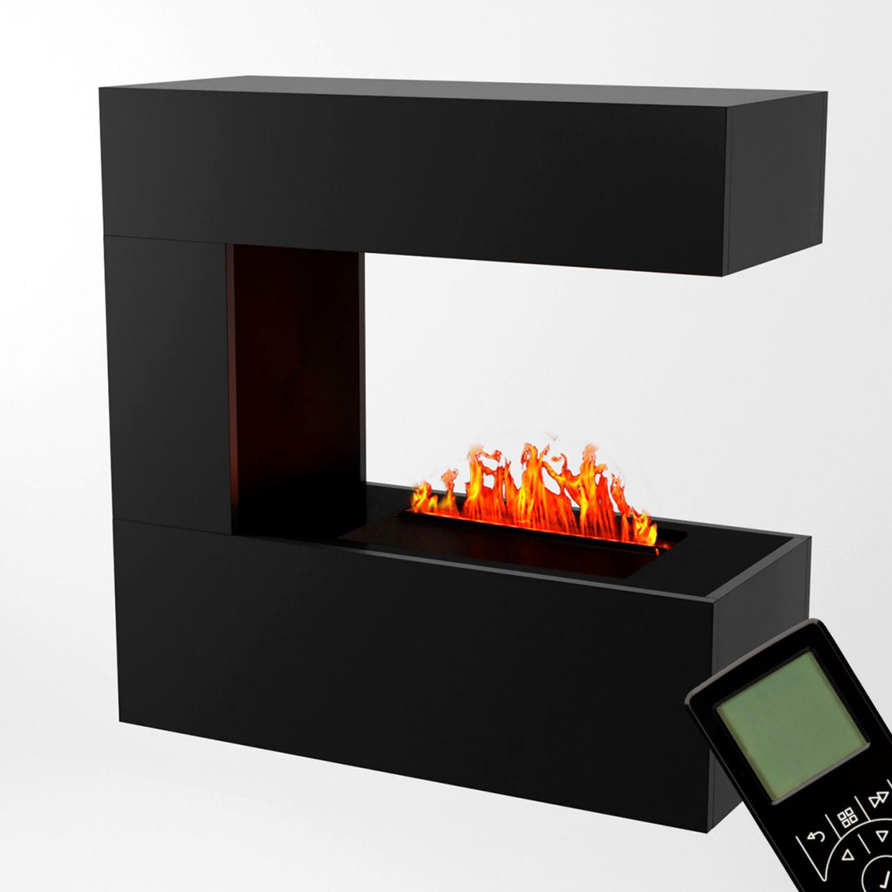 Glow Fire Schiller Hängekamin Schwarz Elektrokamin mit Wasserdampf