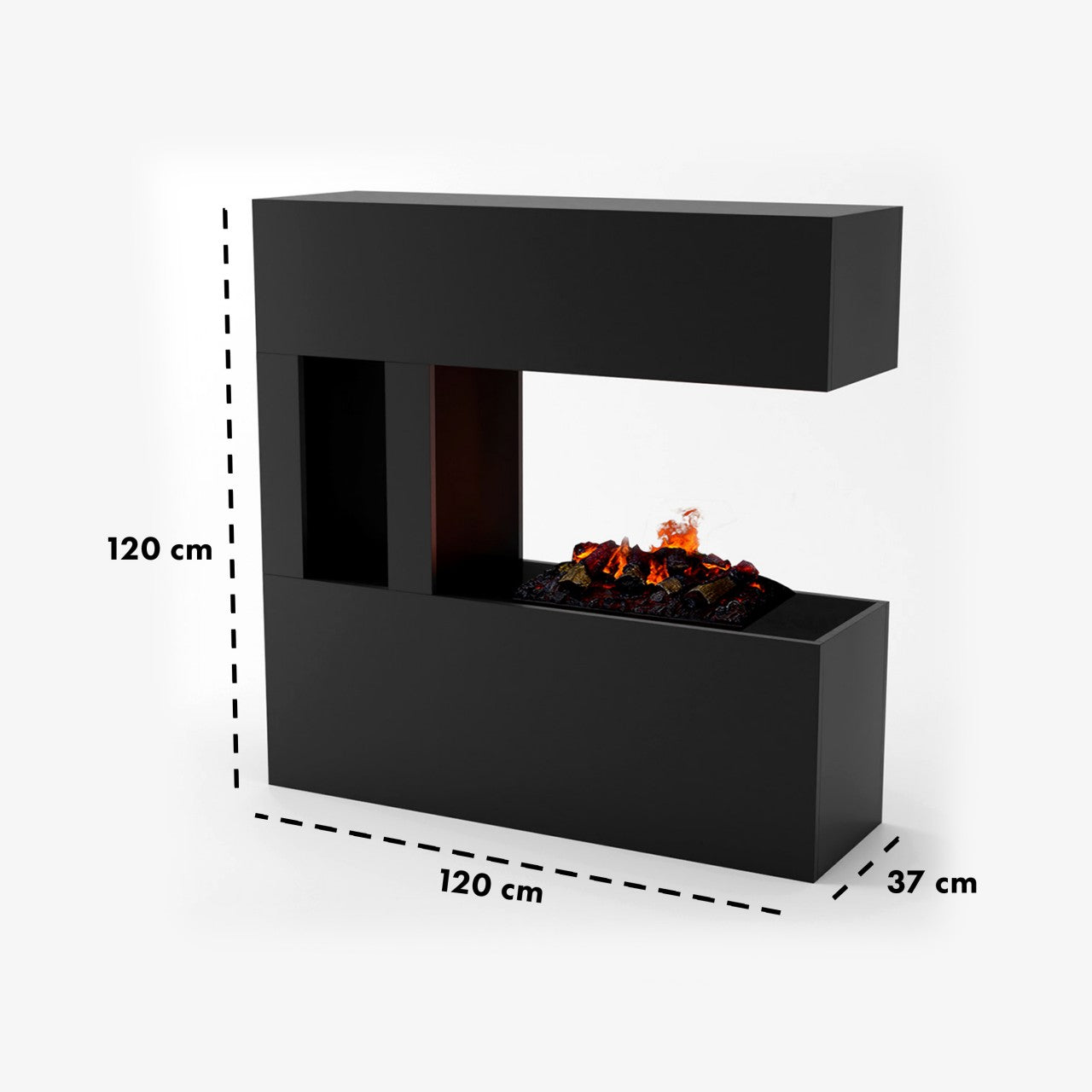 Glow Fire Schiller Pocket Schwarz Elektrokamin mit Wasserdampf