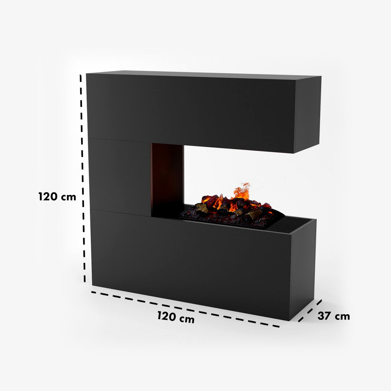 Glow Fire Schiller Schwarz Elektrokamin mit Wasserdampf