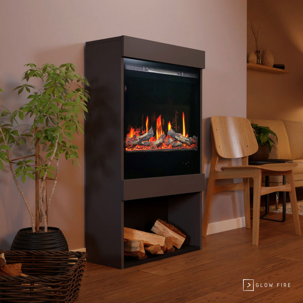 Glow Fire SCM-1 Grau Elektrokamin