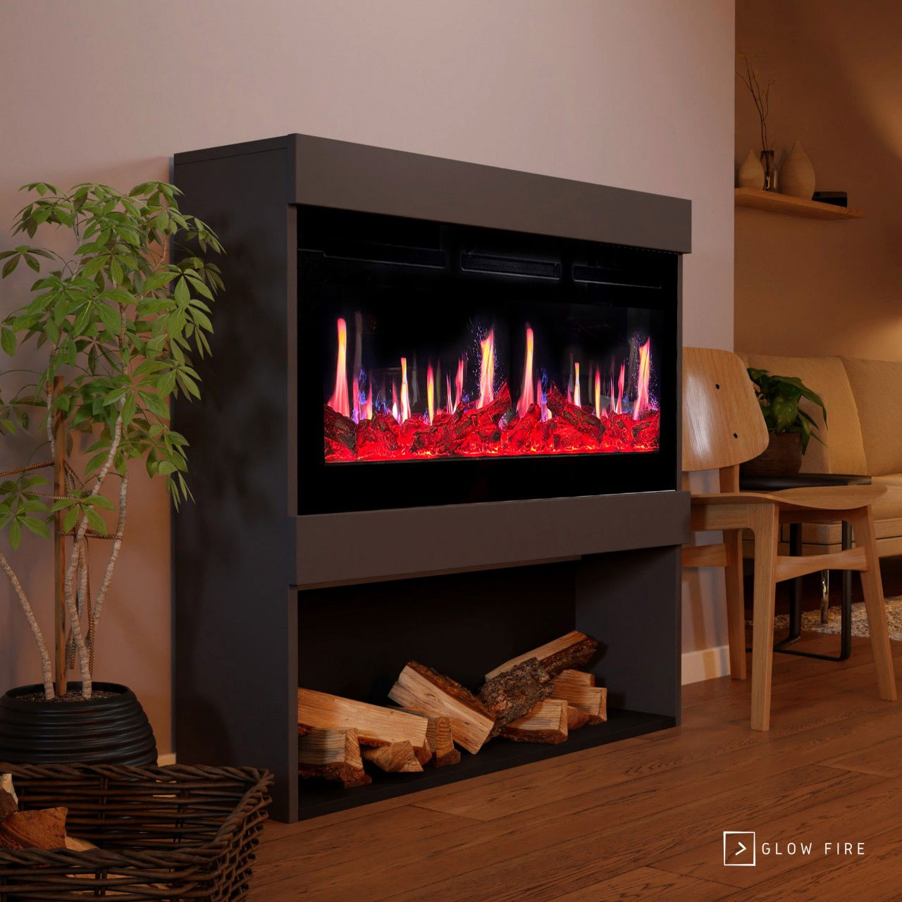 Glow Fire SCM-2 Grau Elektrokamin