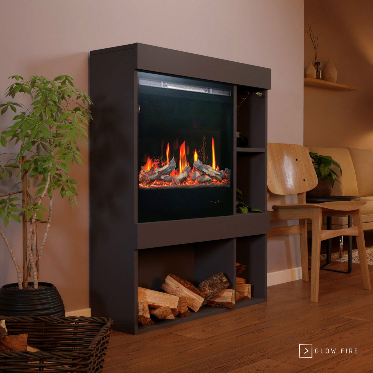 Glow Fire SCM-3 Grau Elektrokamin