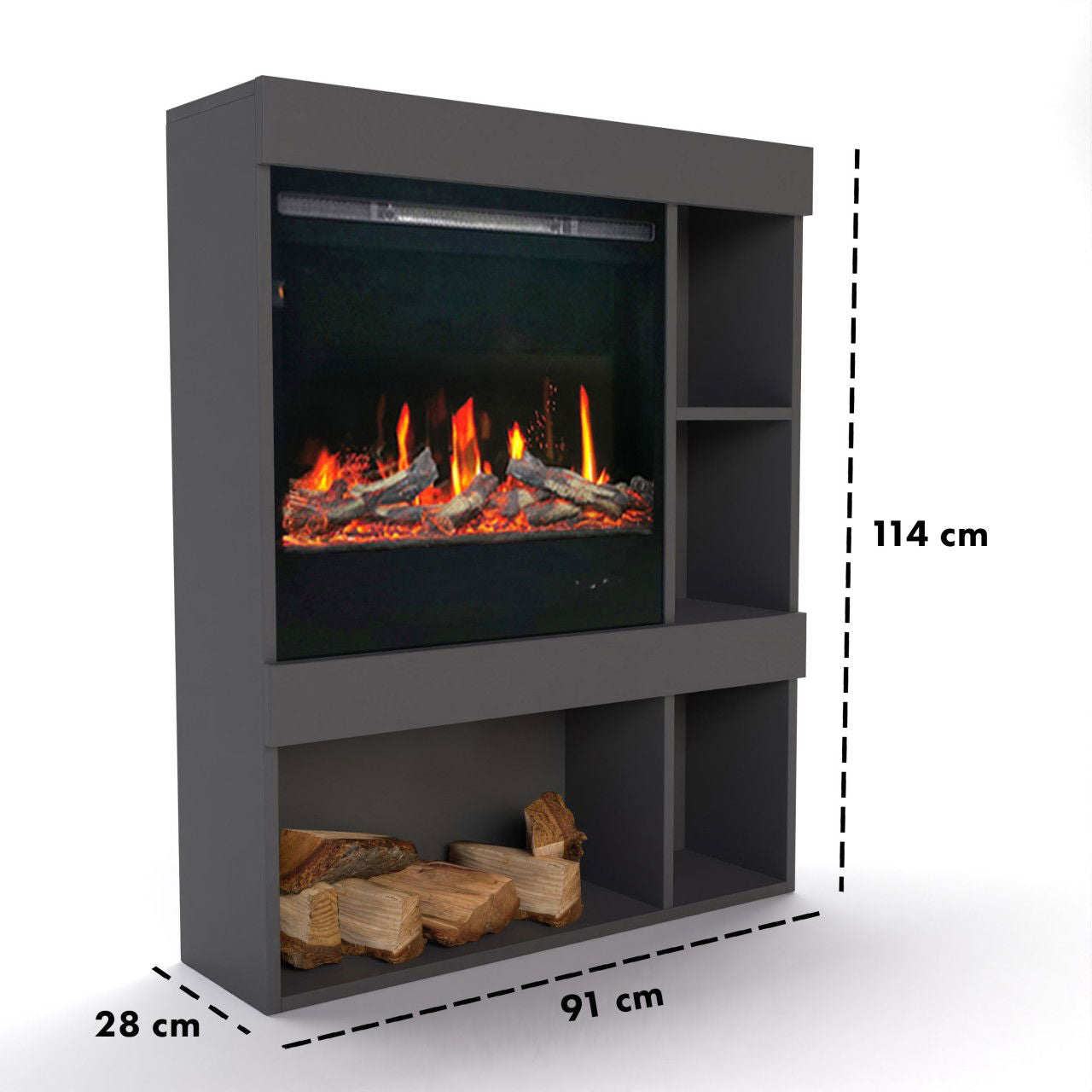 Glow Fire SCM-3 Grau Elektrokamin