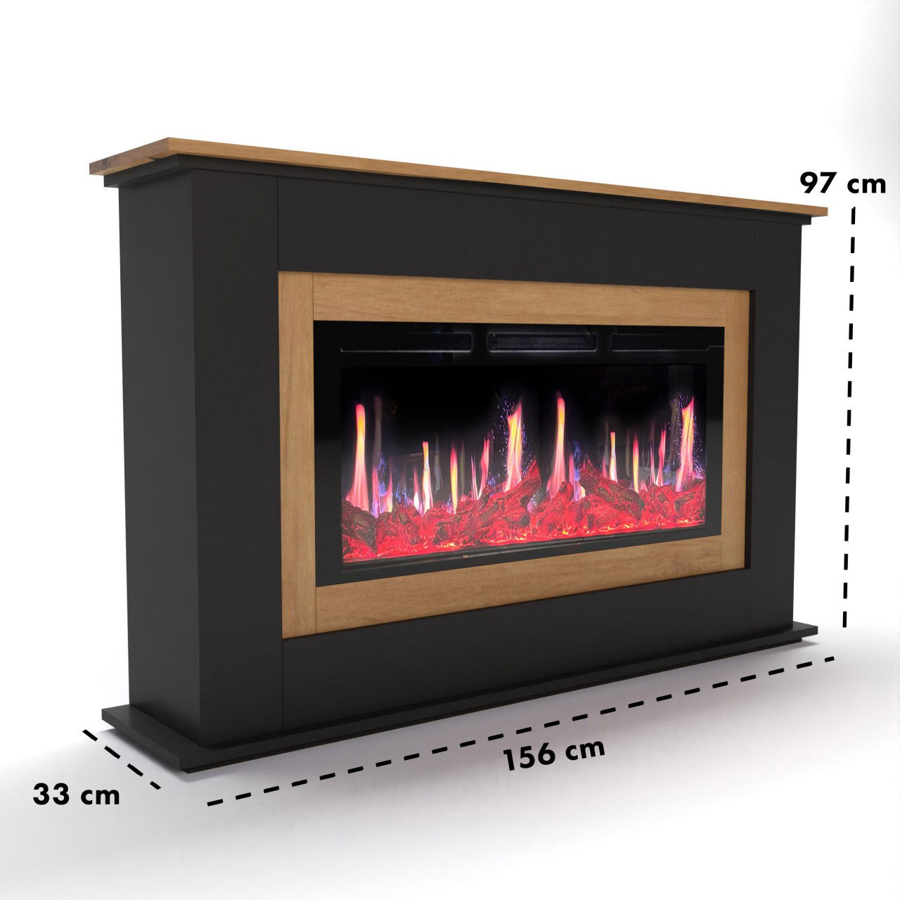 Glow Fire SCM-4 Schwarz Elektrokamin