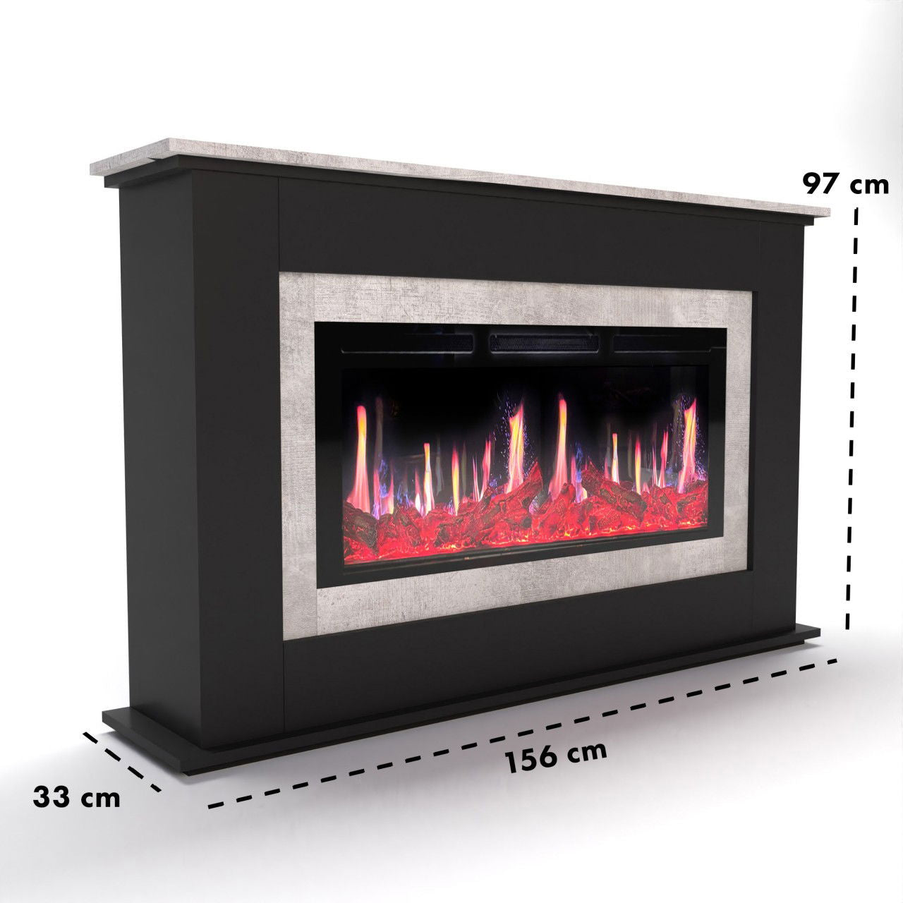 Glow Fire SCM-4 Schwarz Elektrokamin