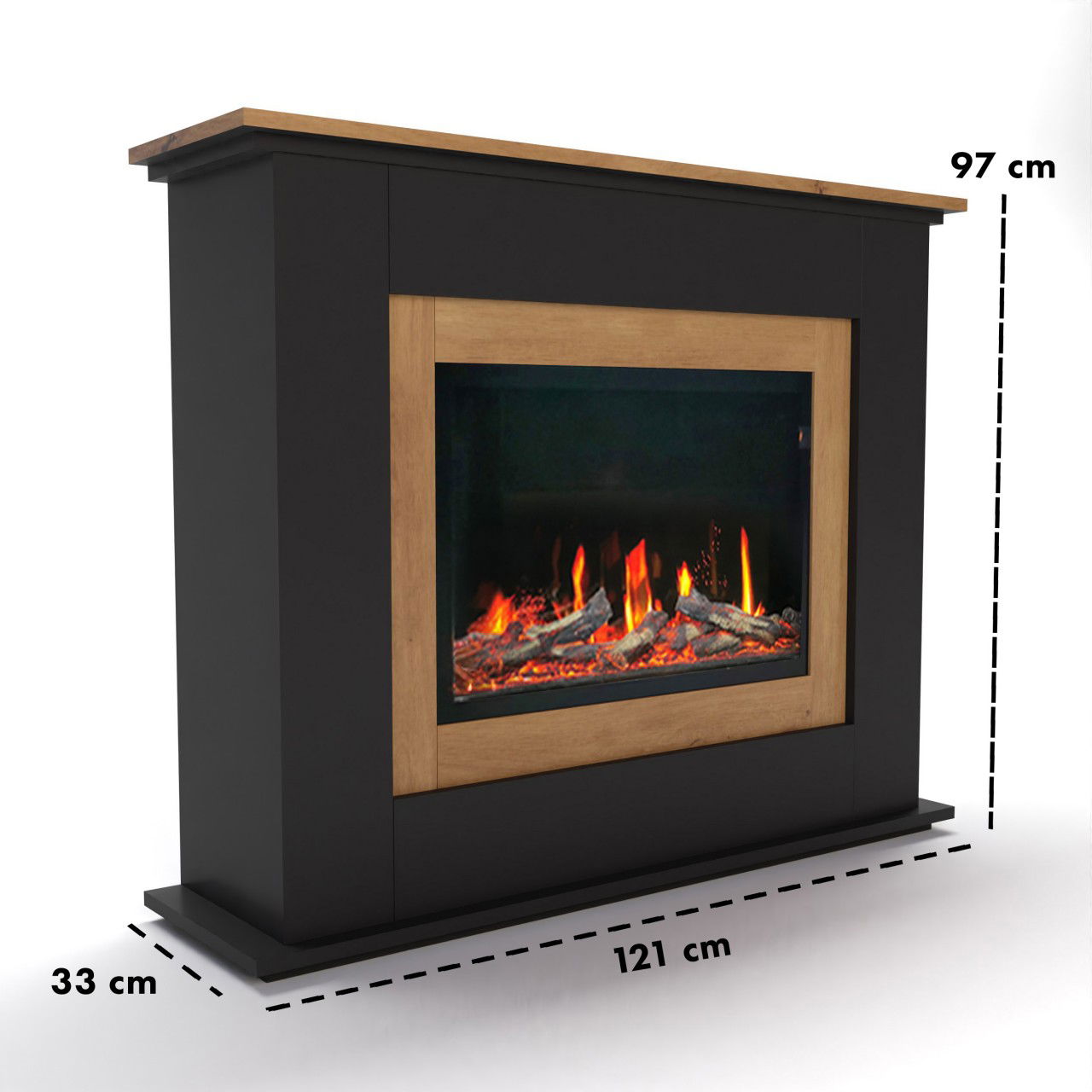 Glow Fire SCM-5 Schwarz Elektrokamin