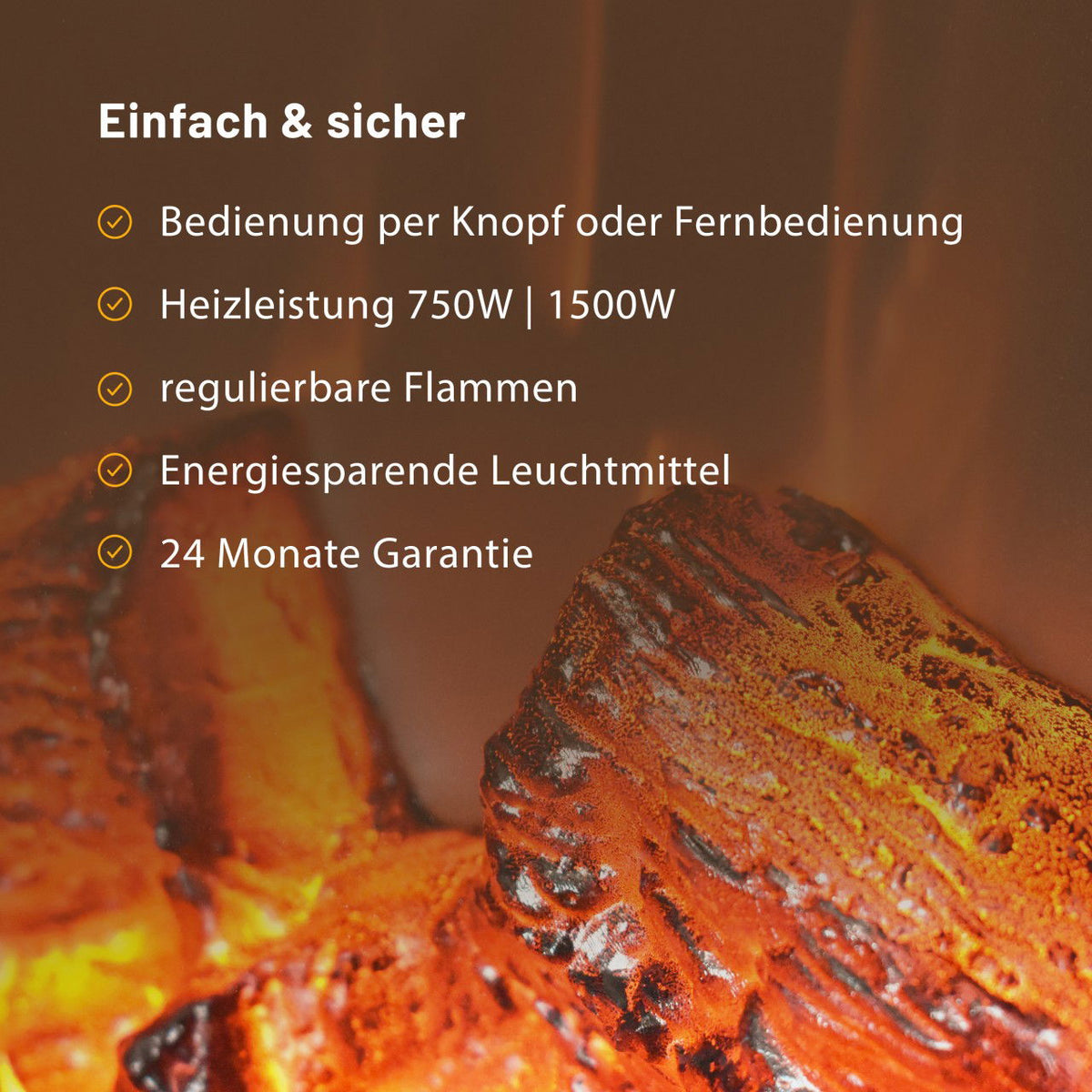 Kaminlicht NEO 5 Schwarz Elektrokamin