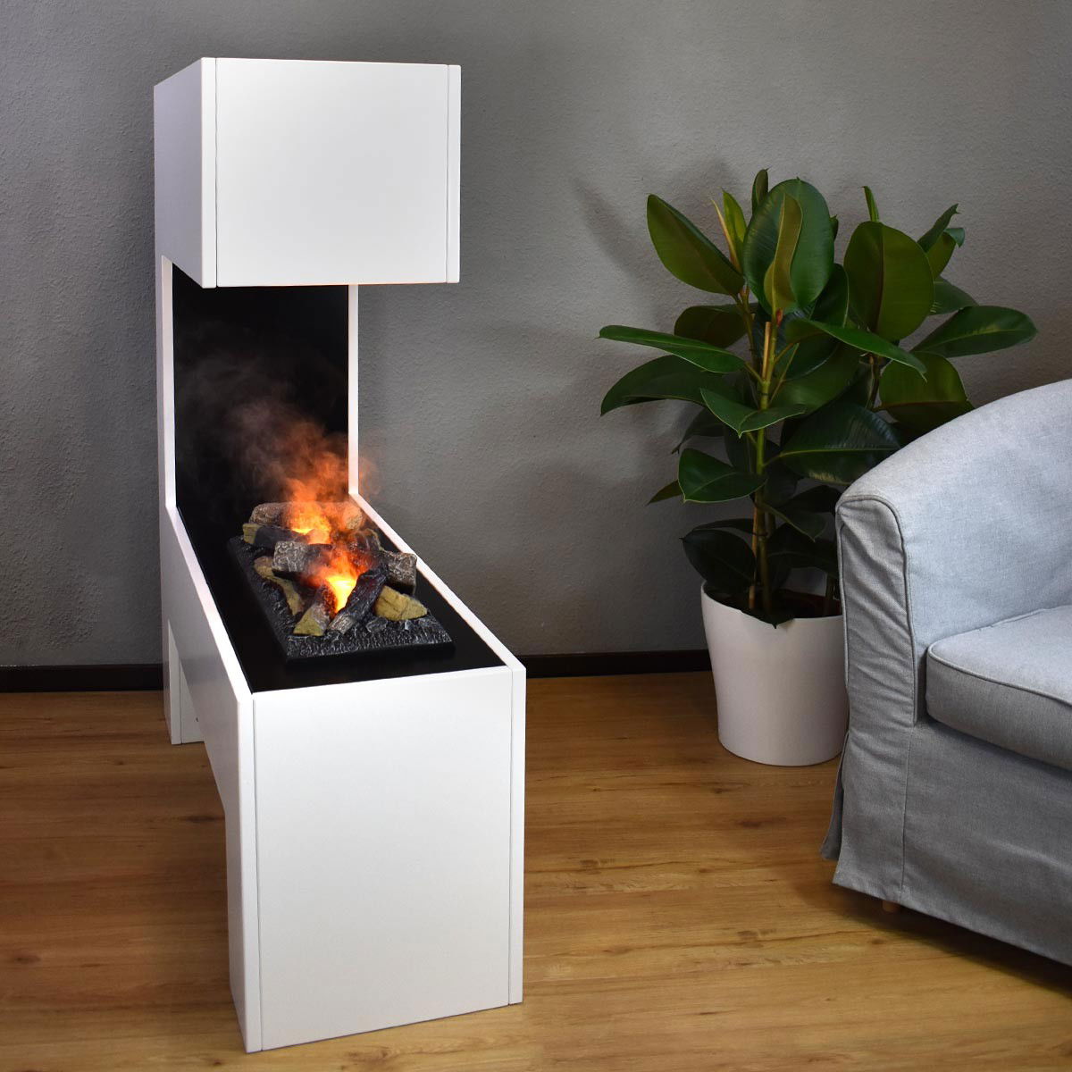 Glow Fire Mozart Weiß Elektrokamin mit Wasserdampf