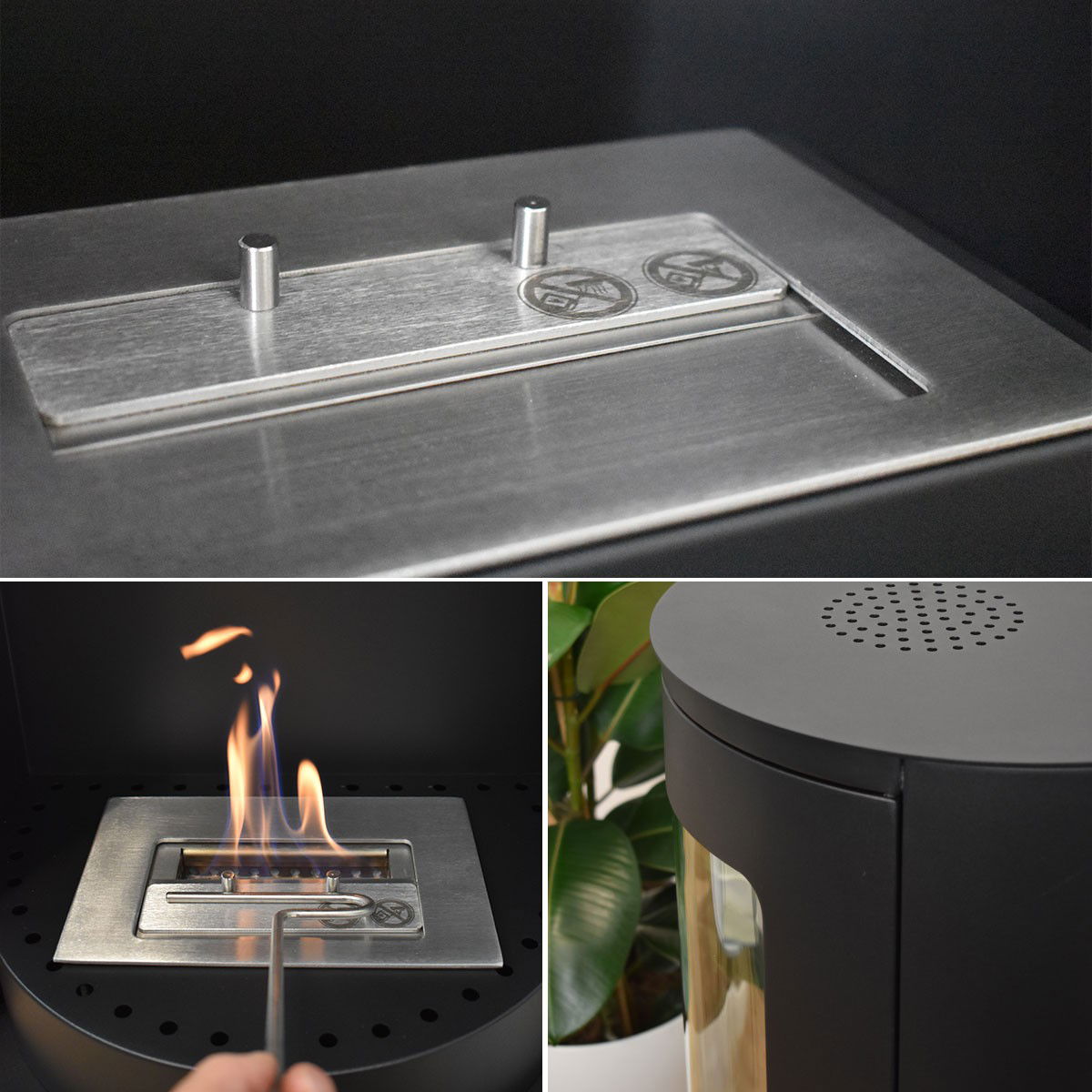 Glow Fire Stavanger Ethanol Kamin Schwarz - Standkamin