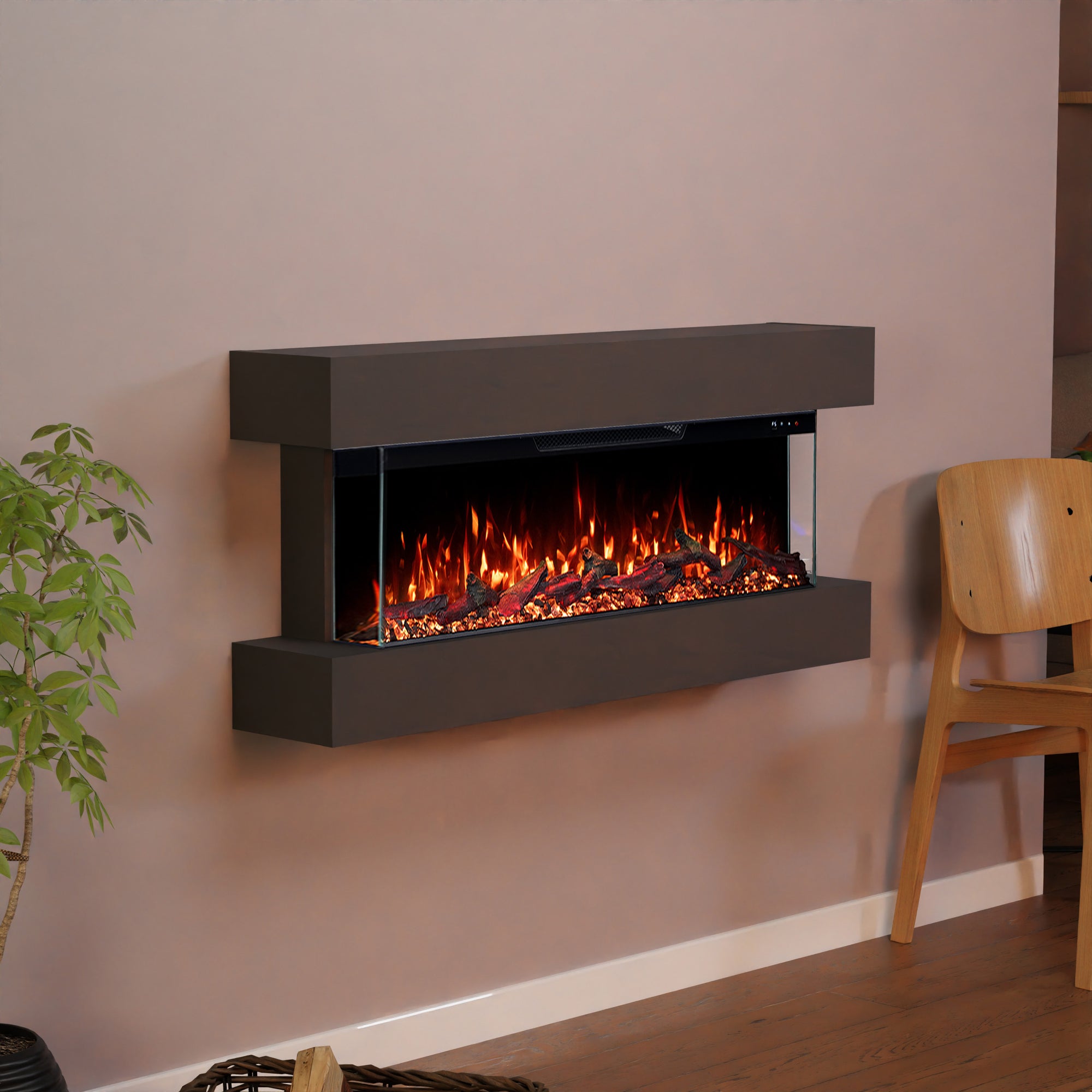 Cheminée électrique murale Clear Wall Glow Fire