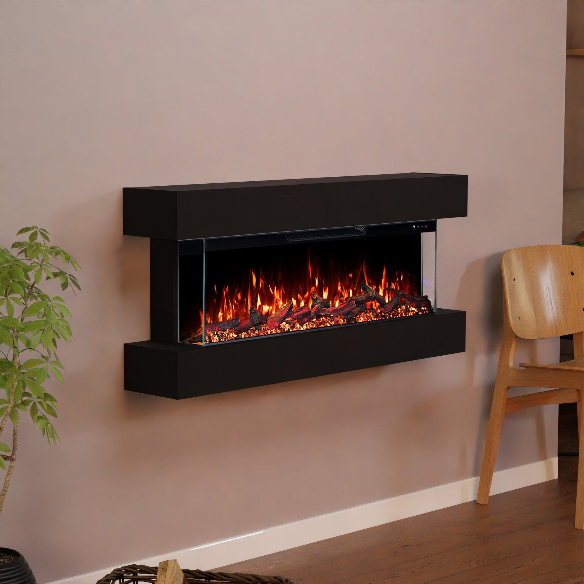 Cheminée électrique murale Clear Wall Glow Fire
