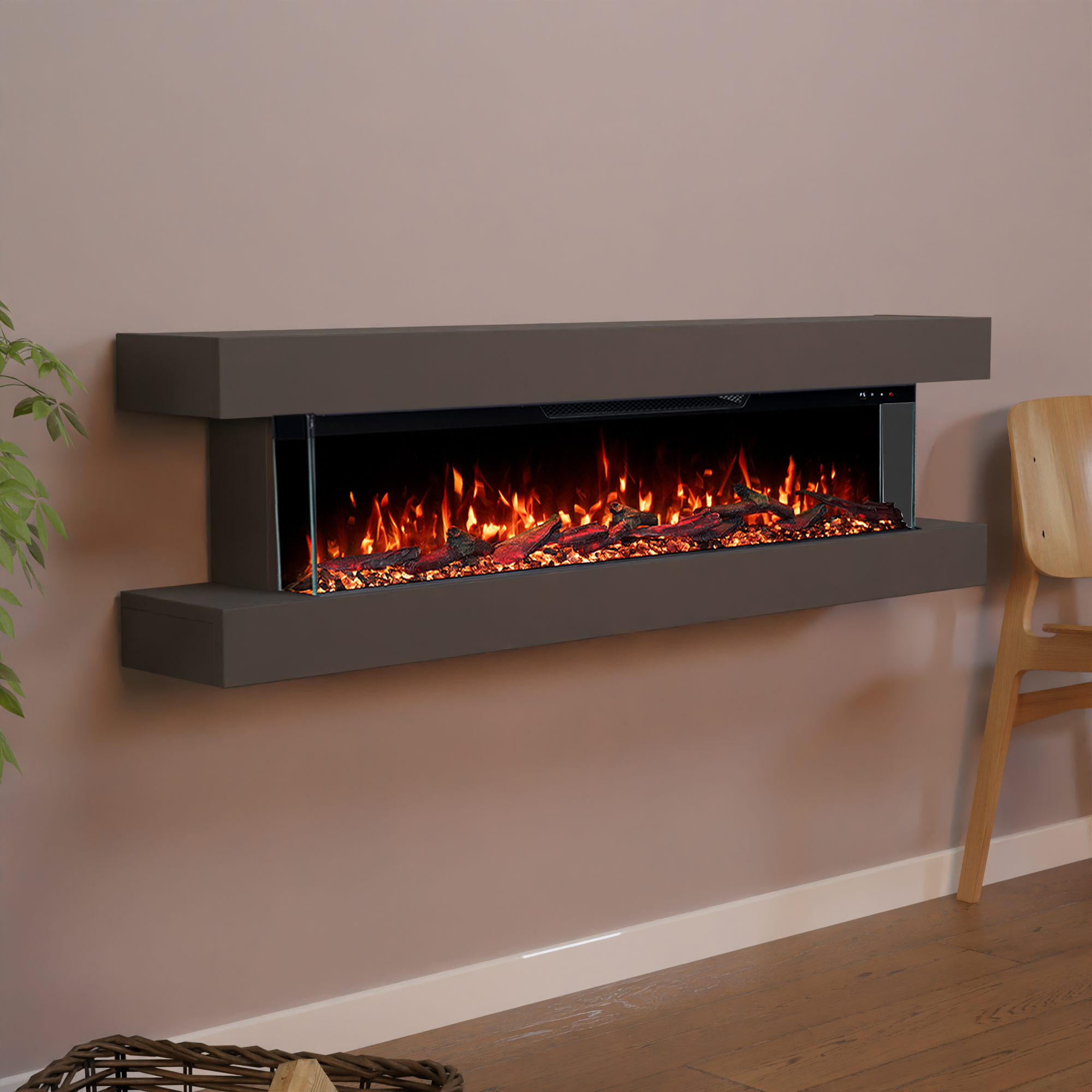 Glow Fire Clear Wall Elektrokamin