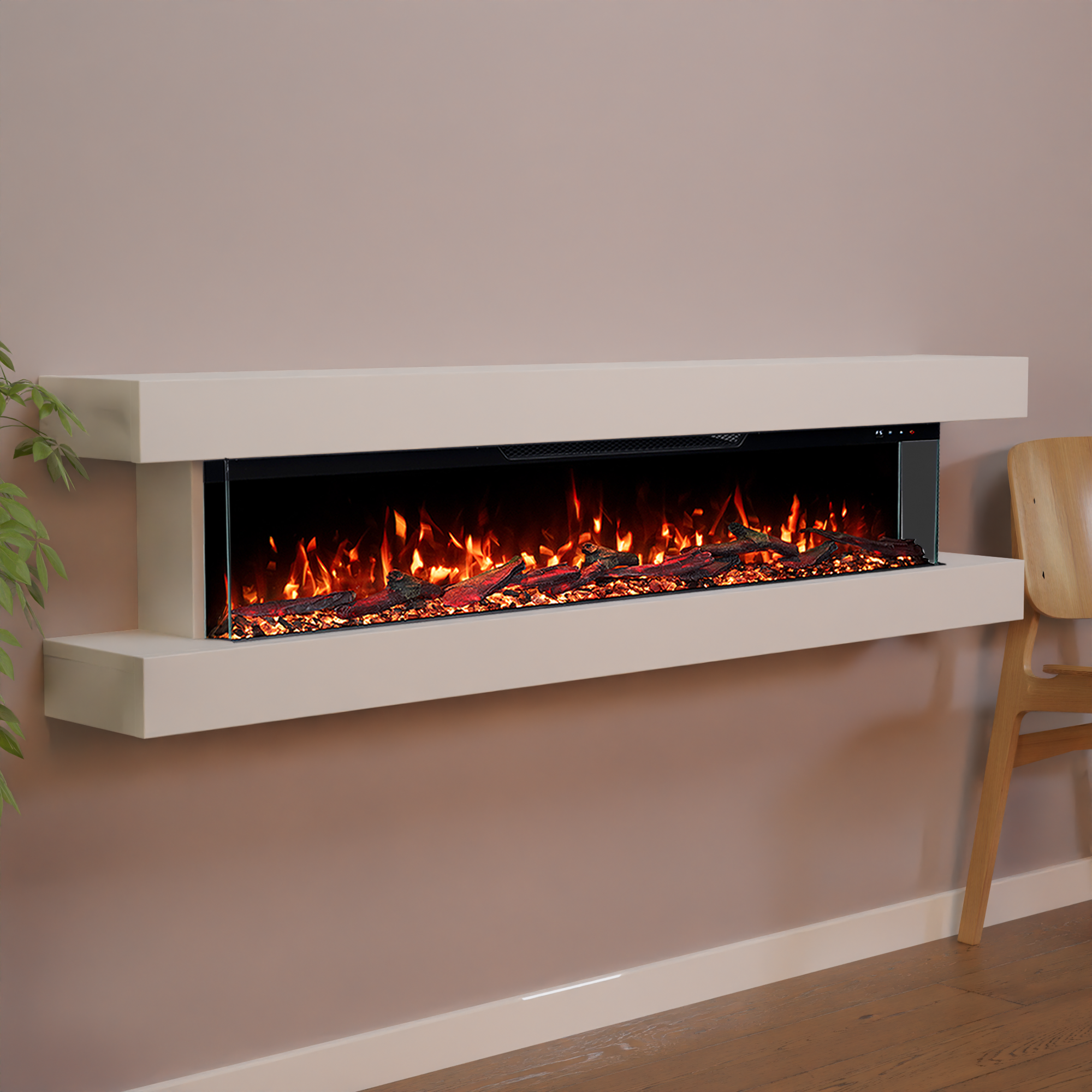 Glow Fire Clear Wall Elektrokamin