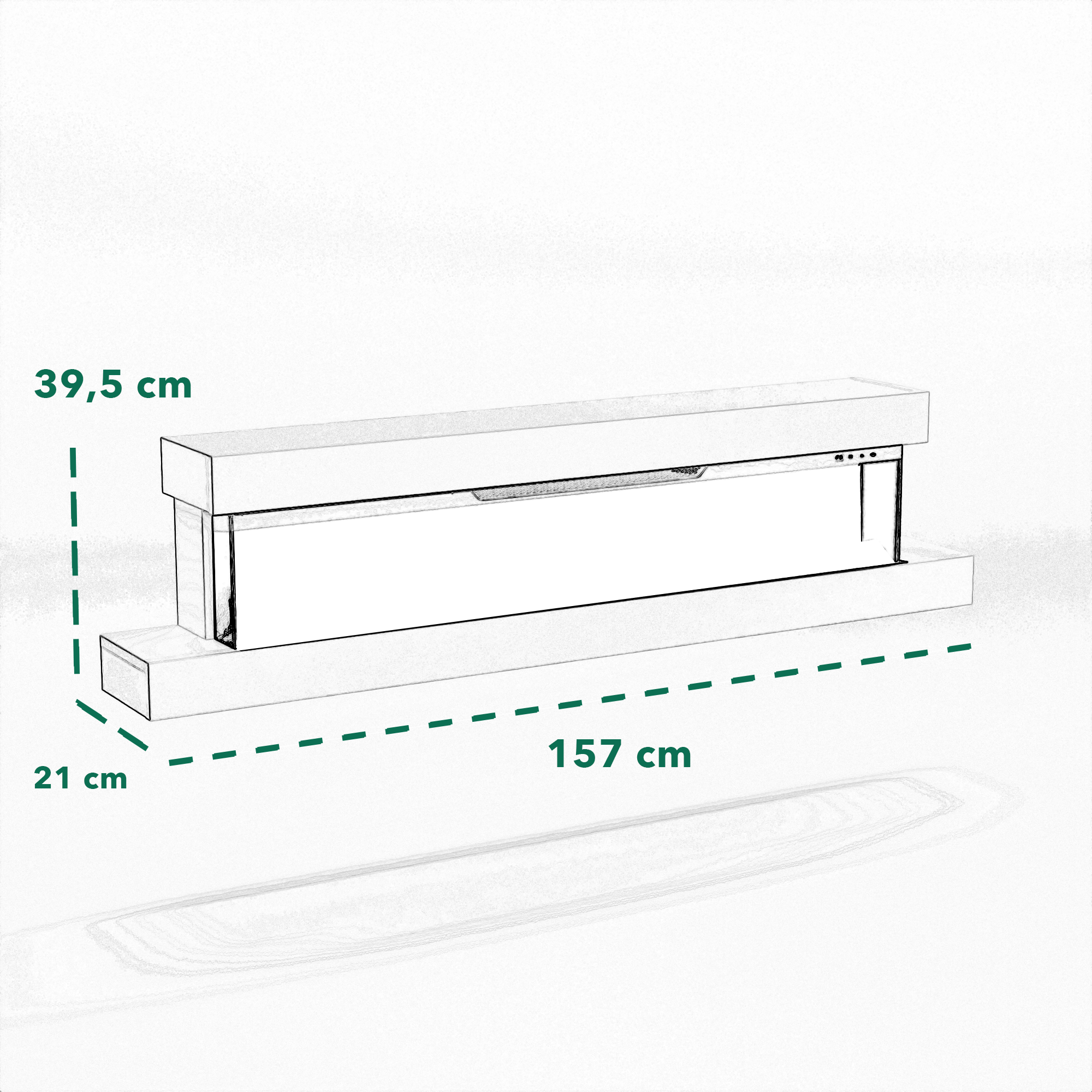 Glow Fire Cobalt Wall Elektrokamin