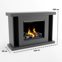Glow Fire Ares Opti Myst Grau Elektrokamin mit Wasserdampf