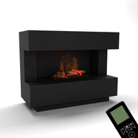 Glow Fire Kant Elektrokamin OMC 600 mit Deluxe Echtholzdekoration