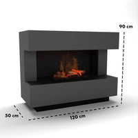 Glow Fire Kant Grau Elektrokamin mit Wasserdampf