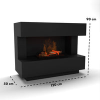 Glow Fire Kant Elektrokamin Opti-Myst Cassette 600 mit Holzdekoration