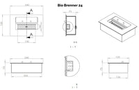 Glow Fire BIO Burner 24 Ethanolbrenner Silber