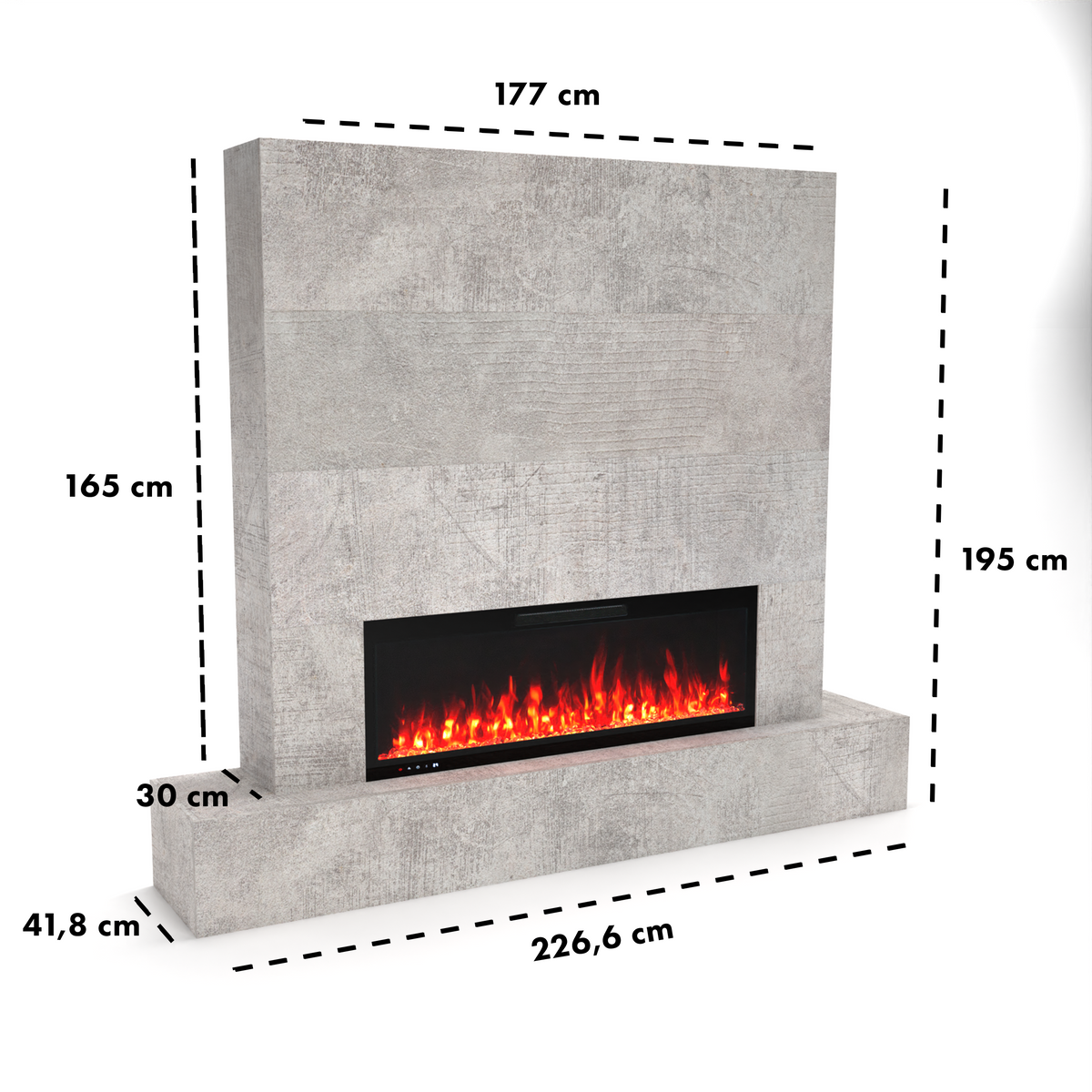 Glow Fire parete TV Inside 127 camino elettrico