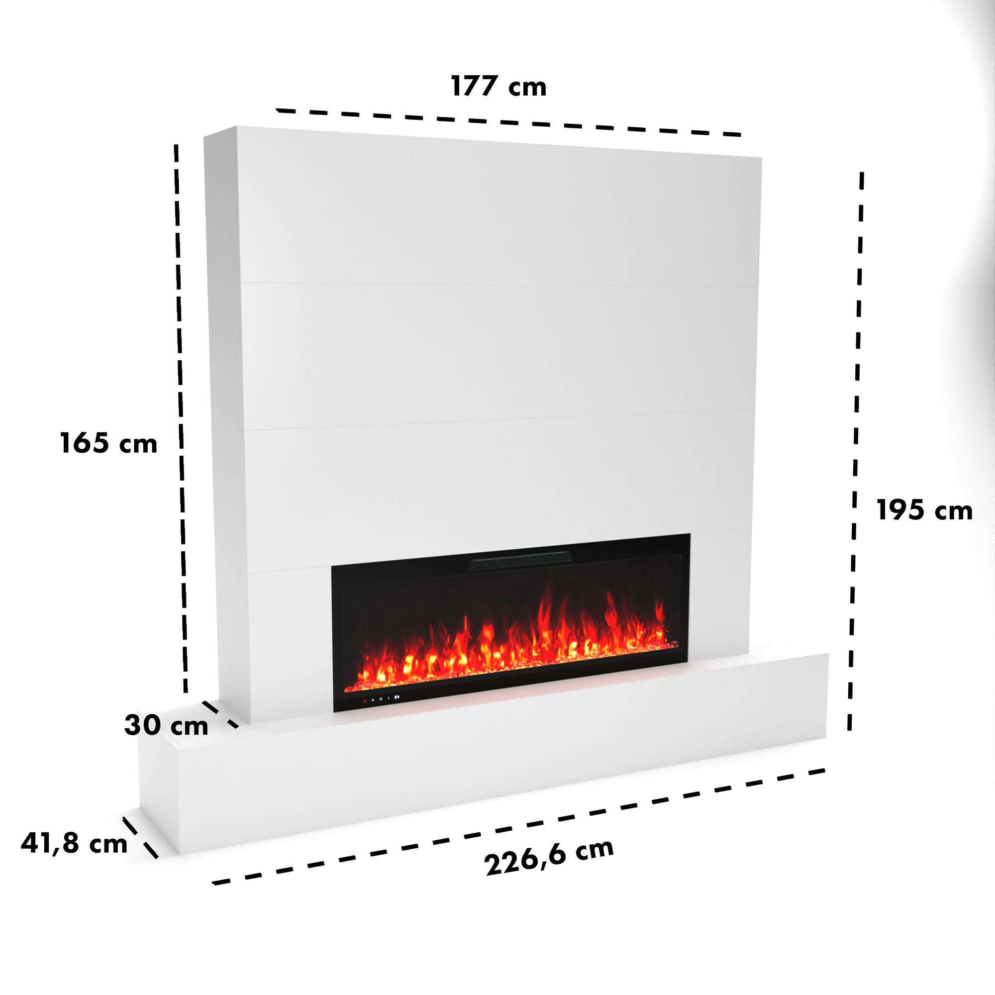 Glow Fire parete TV Inside 127 camino elettrico