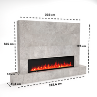 Glow Fire Fernsehwand mit LED-Kamin Inside 182