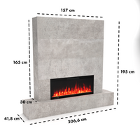Glow Fire Fernsehwand mit LED-Kamin Inside 106