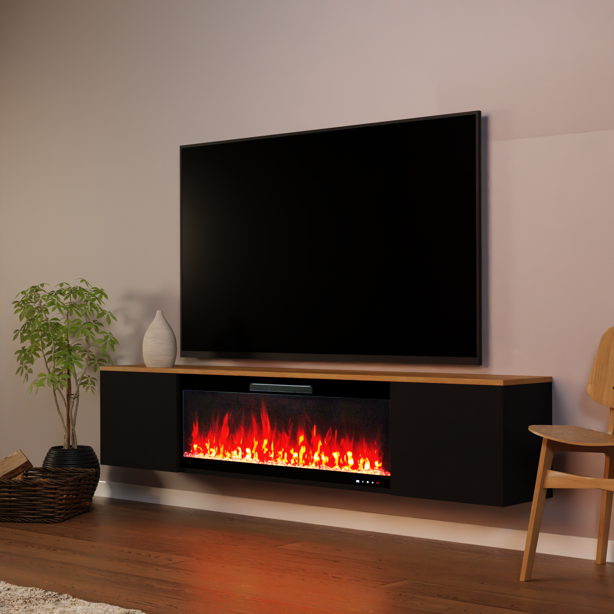 Glow Fire Sideboard CW7 mit Core 106 Elektrokamin