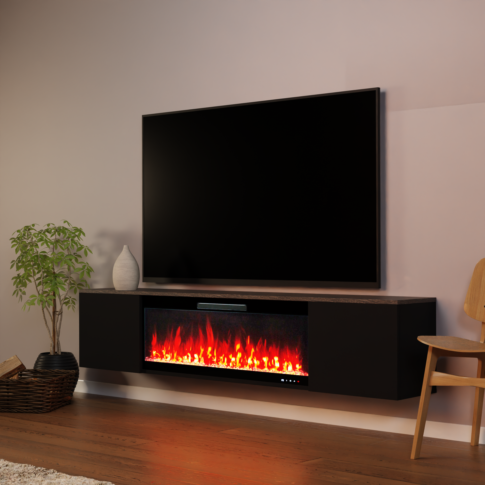 Glow Fire Sideboard CW7 mit Core 106 Elektrokamin