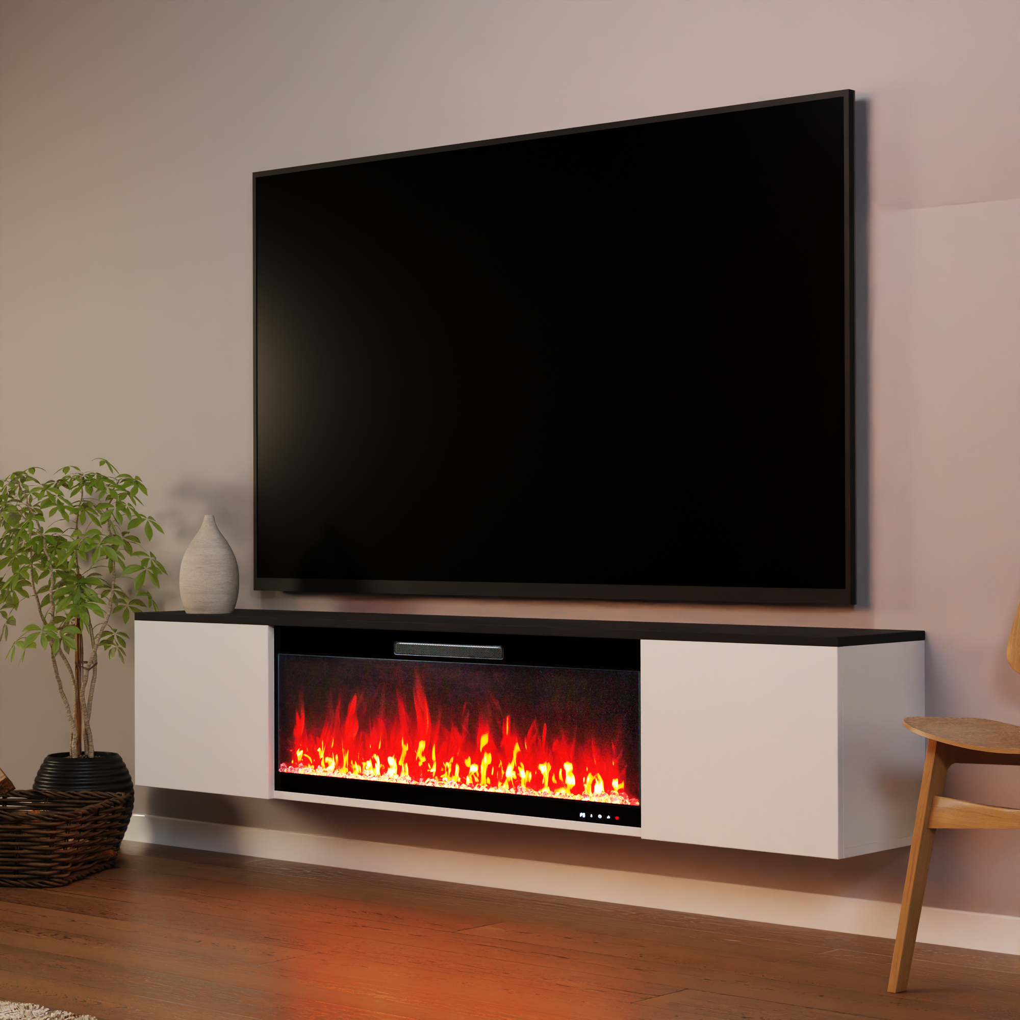 Glow Fire Sideboard CW7 mit Core 106 Elektrokamin