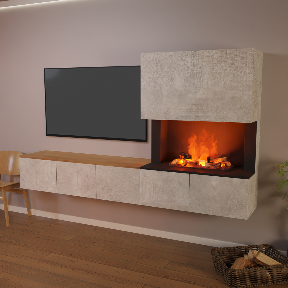 Meuble avec système de vapeur d'eau Glow Fire CW5