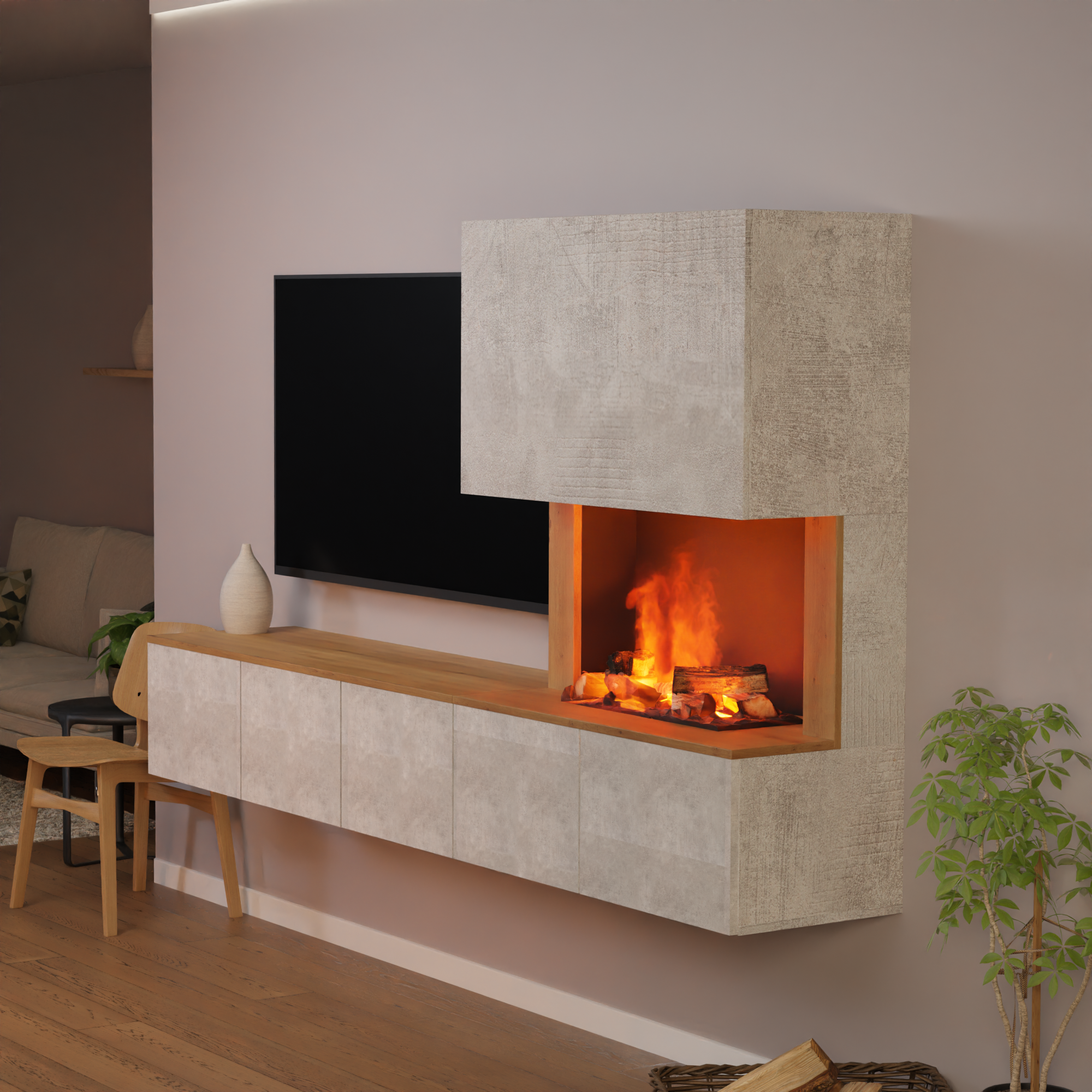 Glow Fire CW5 Rechts Wasserdampf Sideboard