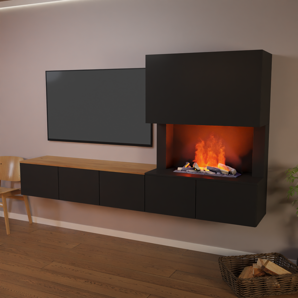 Meuble avec système de vapeur d'eau Glow Fire CW5