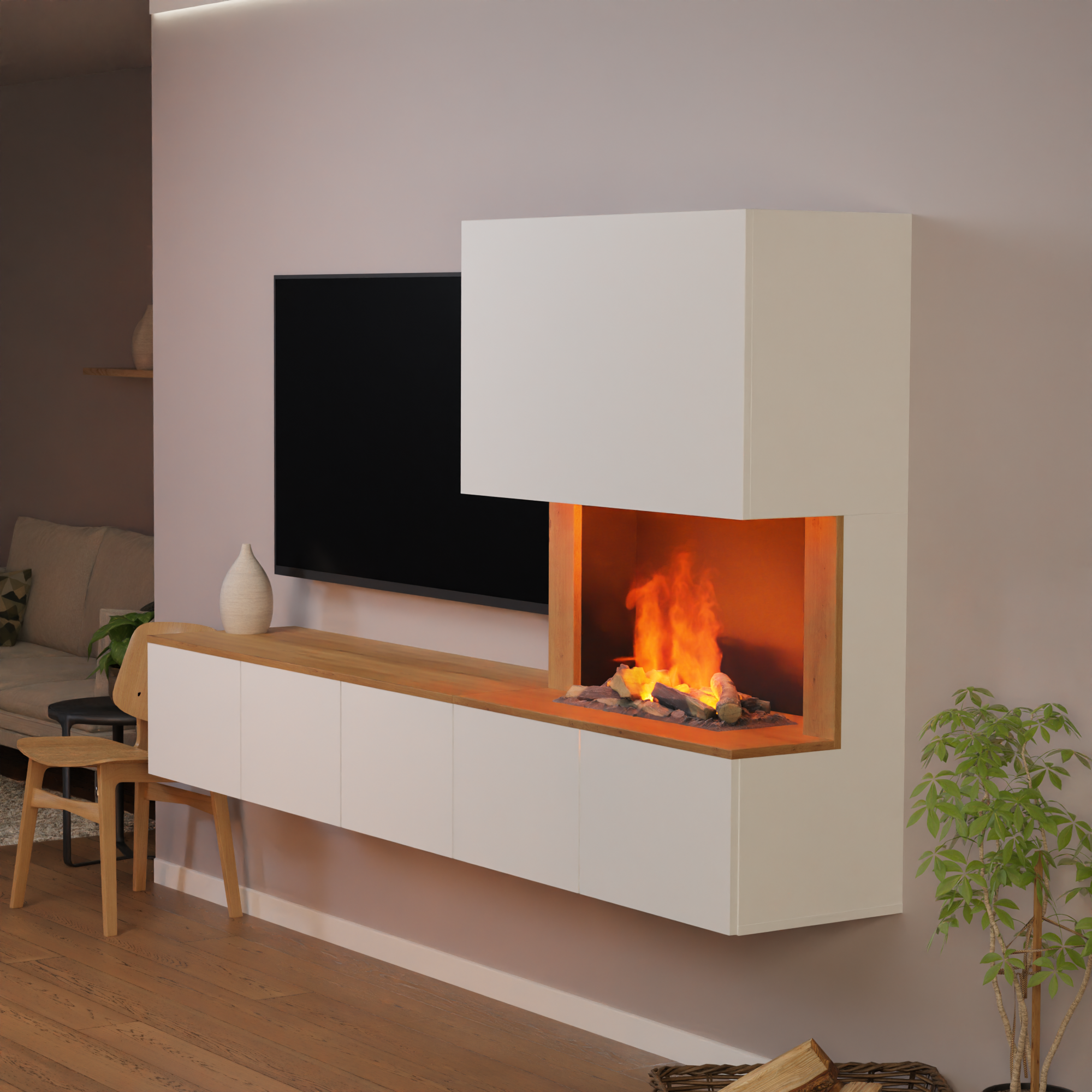 Glow Fire CW5 Rechts Wasserdampf Sideboard