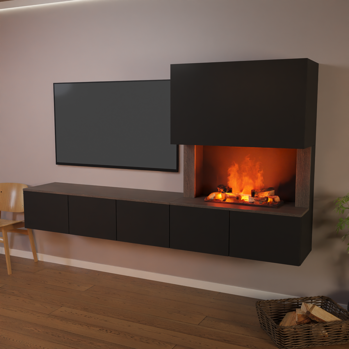 Meuble avec système de vapeur d'eau Glow Fire CW5