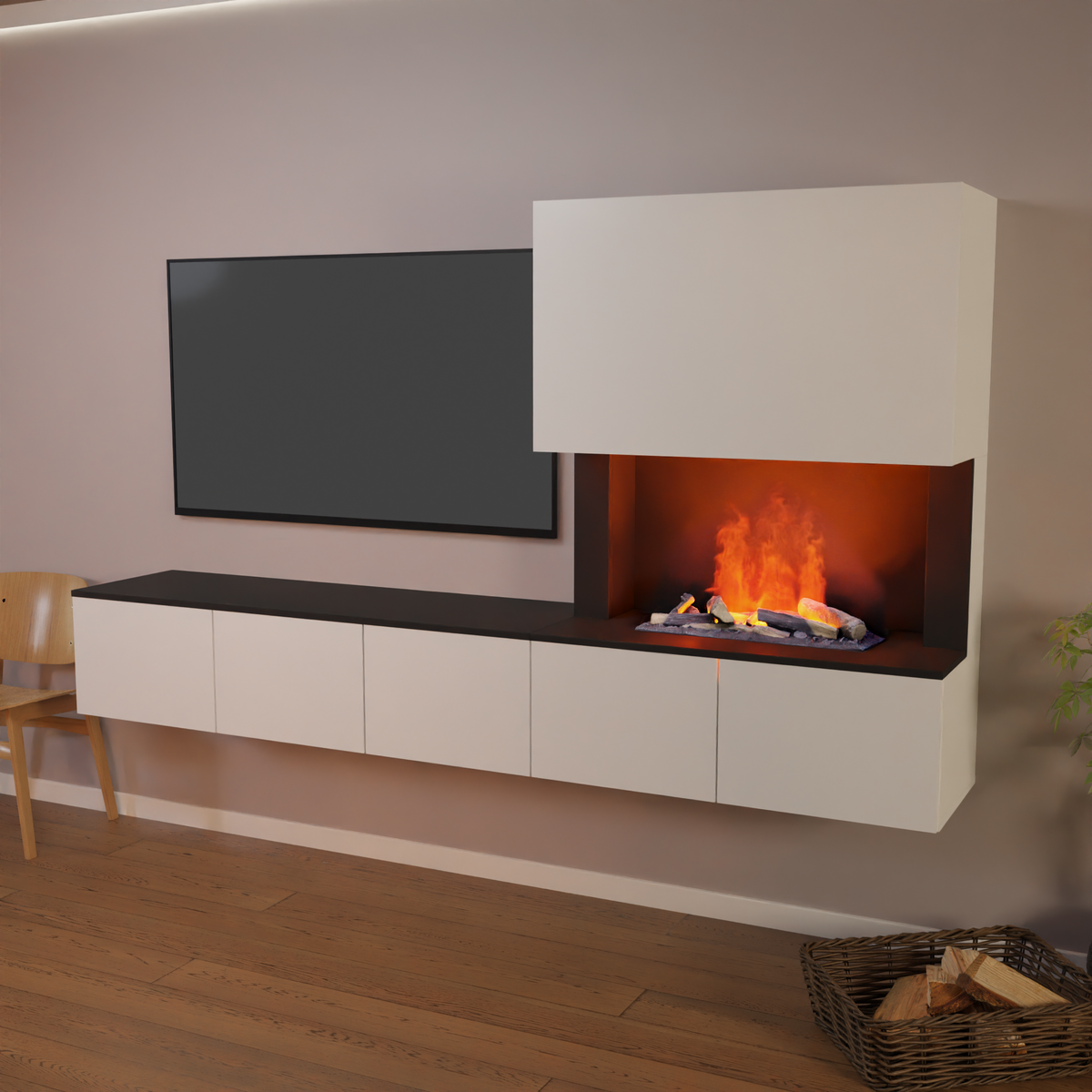 Meuble avec système de vapeur d'eau Glow Fire CW5