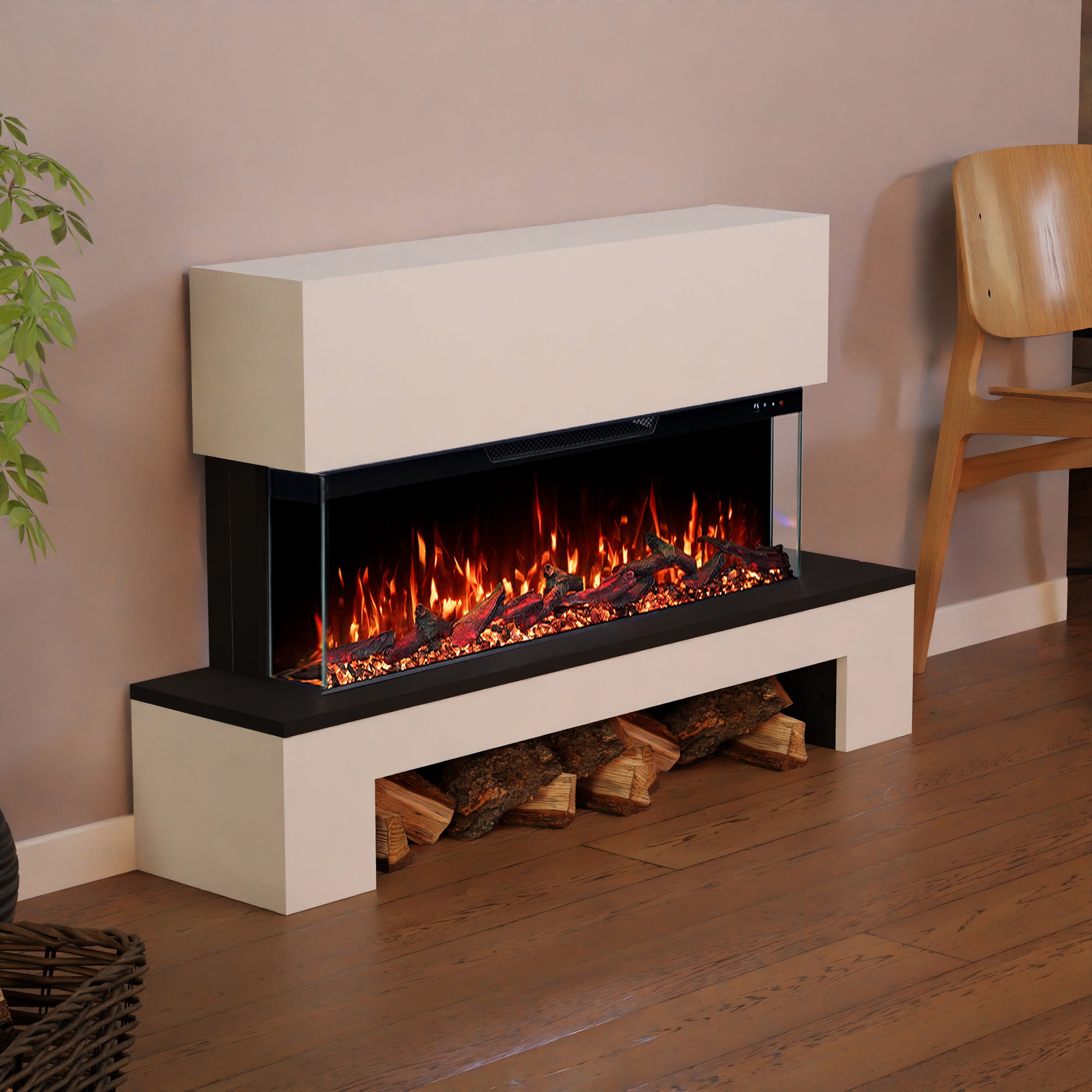 GF Core Cobalt mit Holzfach Standkamin Elektrokamin