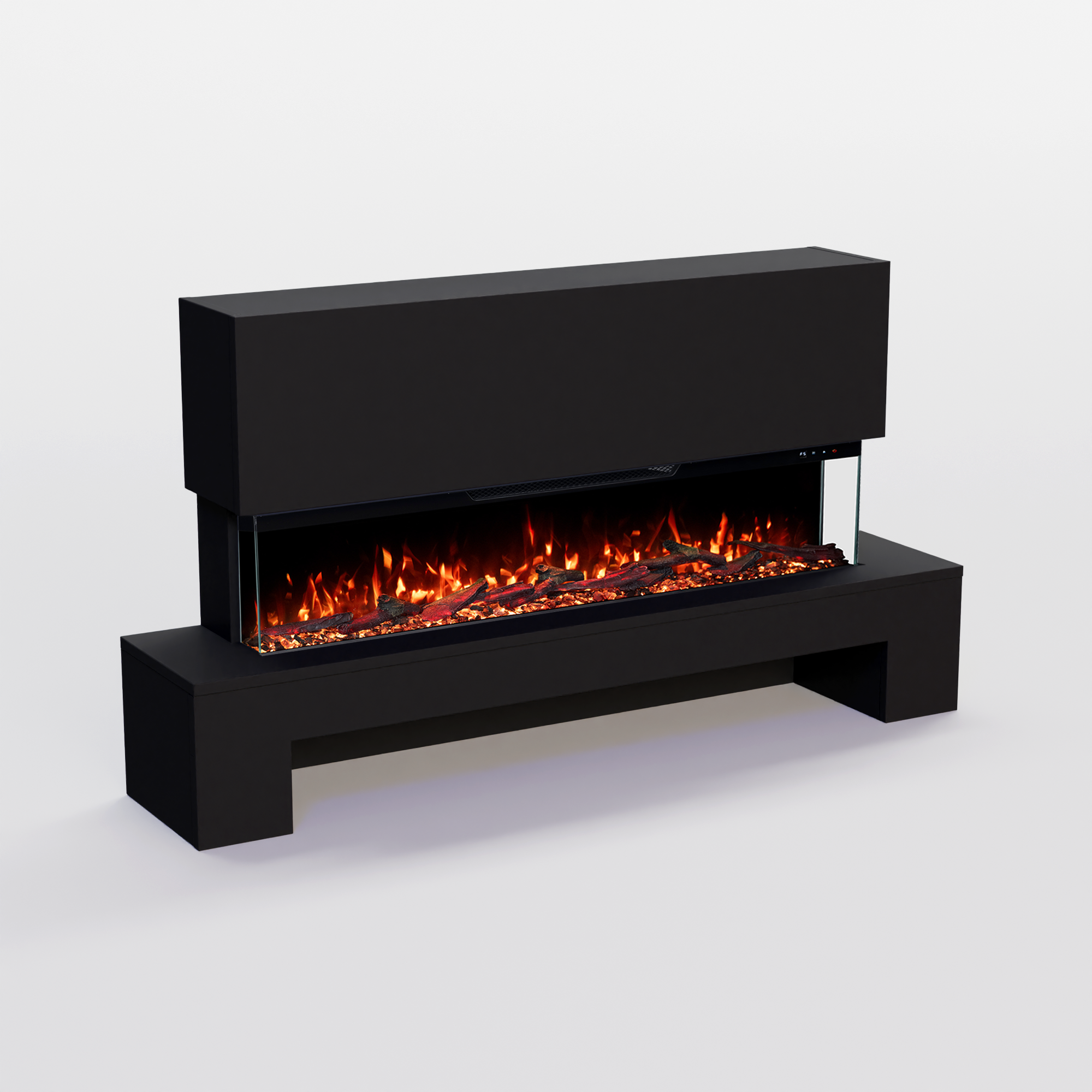 Glow Fire Cobalt mit Holzfach Standkamin Elektrokamin