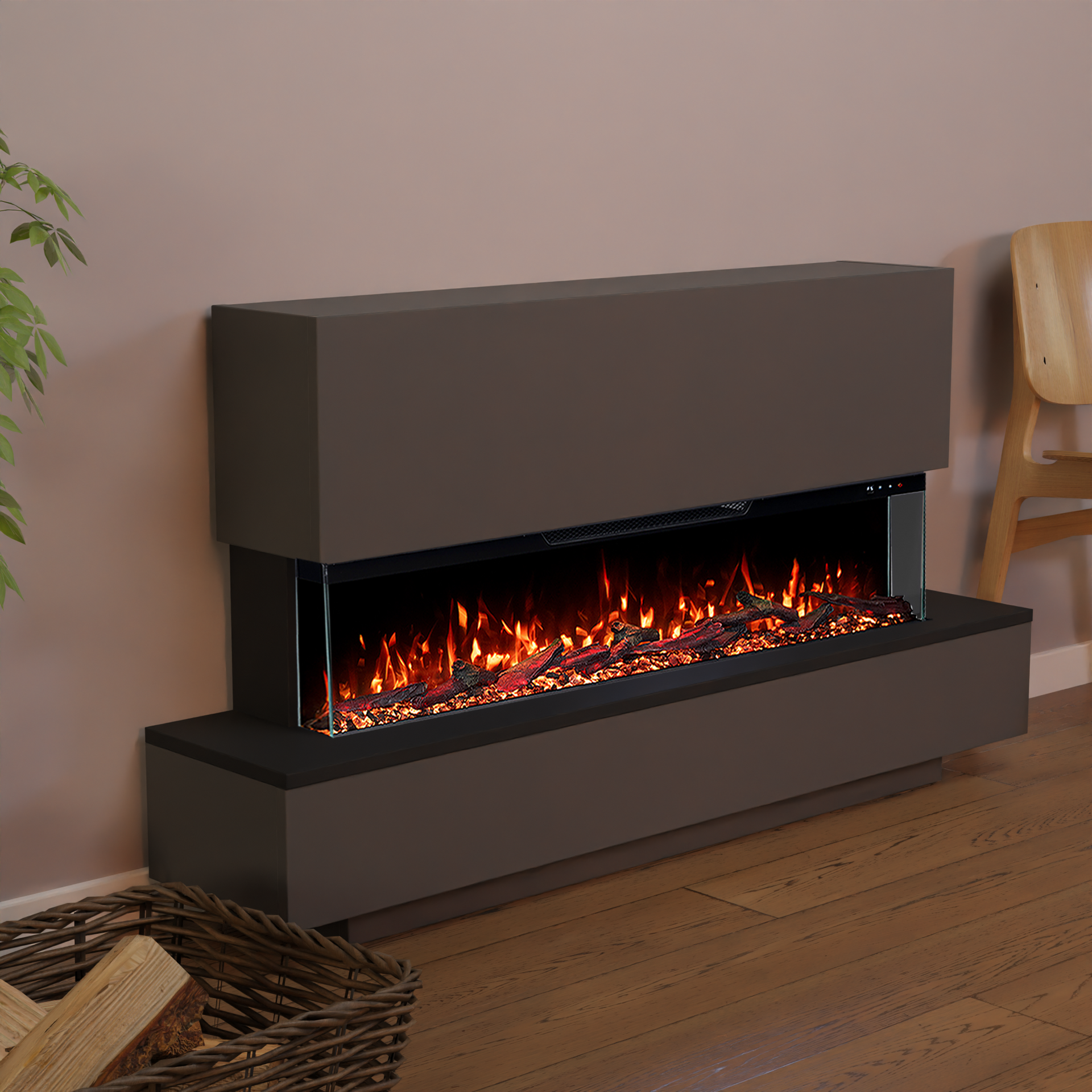 Glow Fire Cobalt Standkamin Elektrokamin - Grau / 42