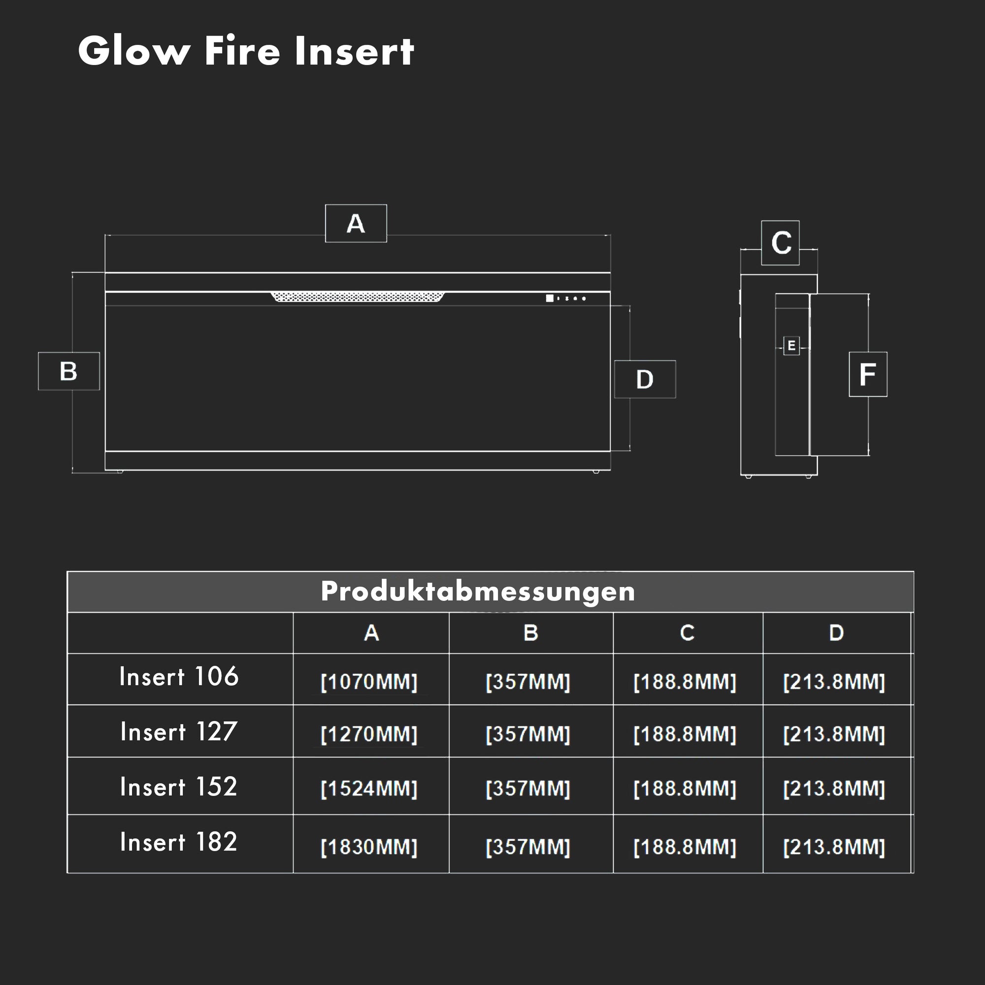Insert de cheminée électrique Glow Fire
