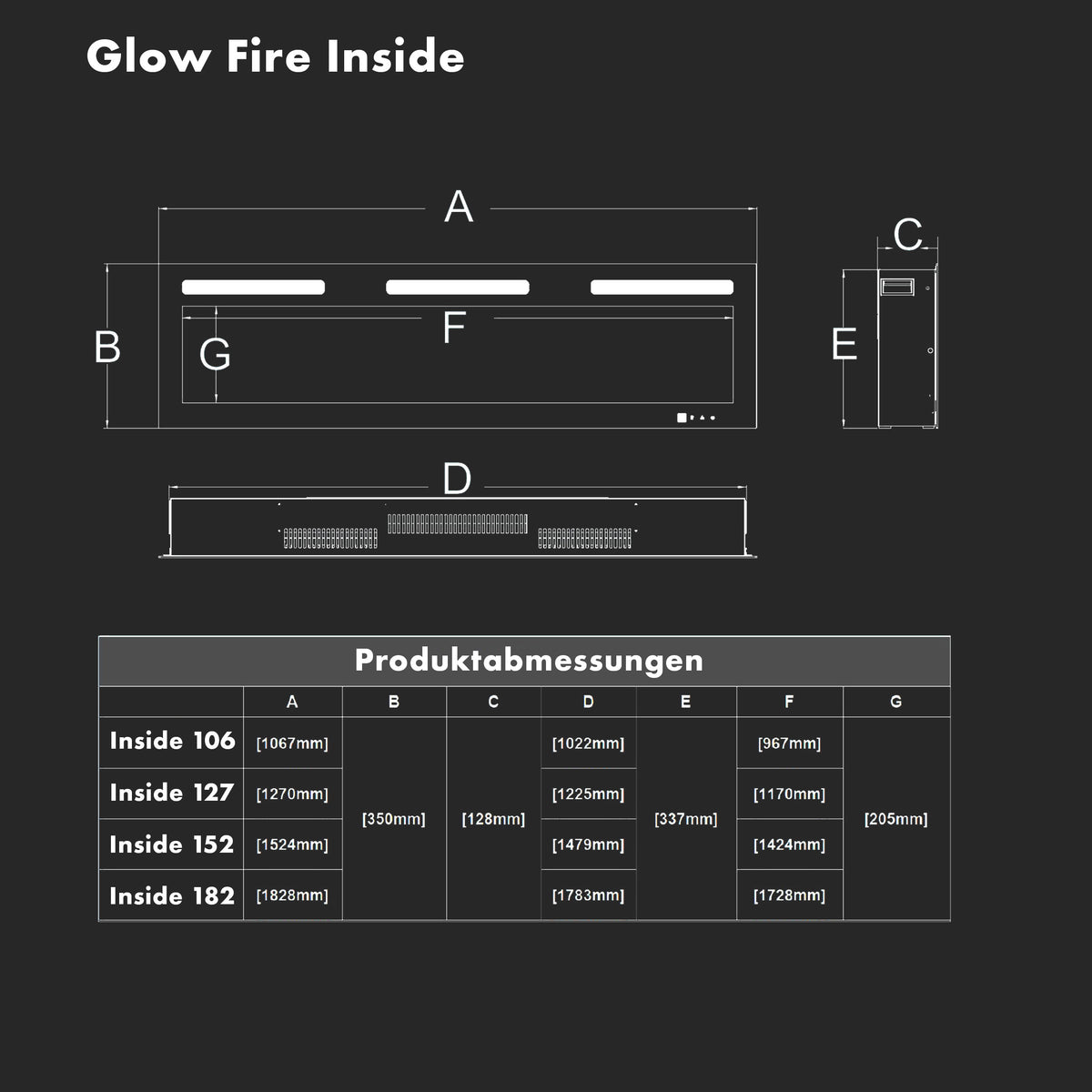 Cheminée électrique Glow Fire Inside 127