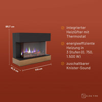 Glow Fire Curie Schwarz Elektrokamin