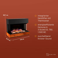Glow Fire Curie Schwarz Elektrokamin